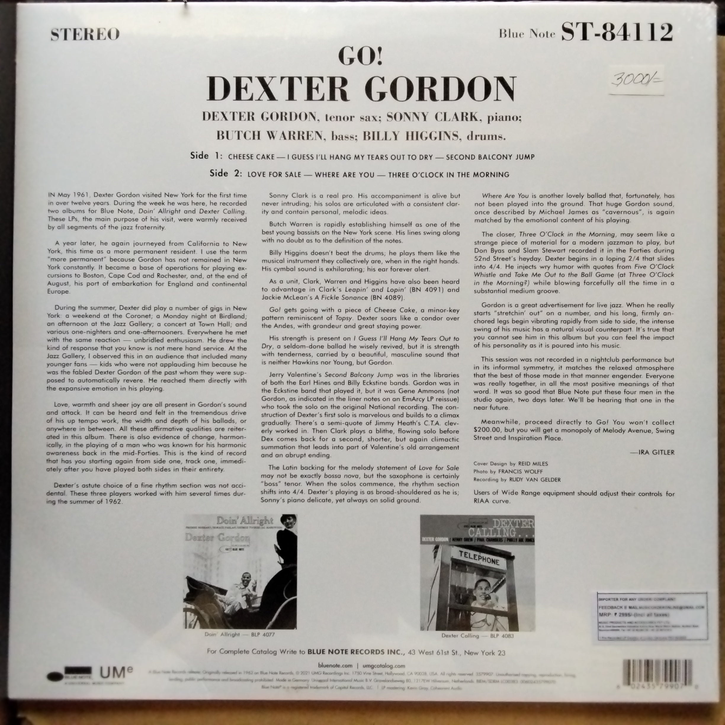 Dexter Gordon  - Go! (Vinyl)