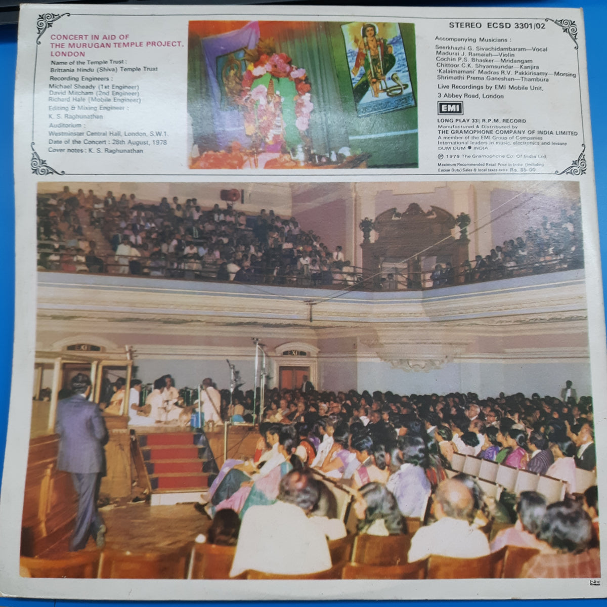 Seerkhazhi S. Govindarajan  - Live At Westninster Central Hall London  (Vinyl)