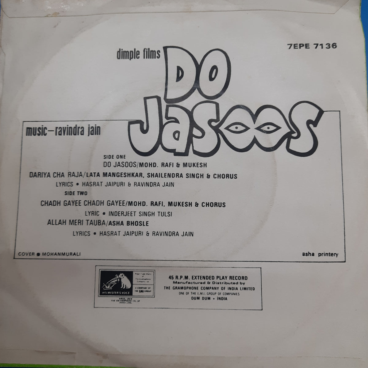 Ravindra Jain - Do Jasoos (45-RPM)