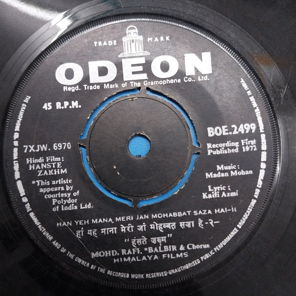 Madan Mohan - Hanste Zakhm (45-RPM)
