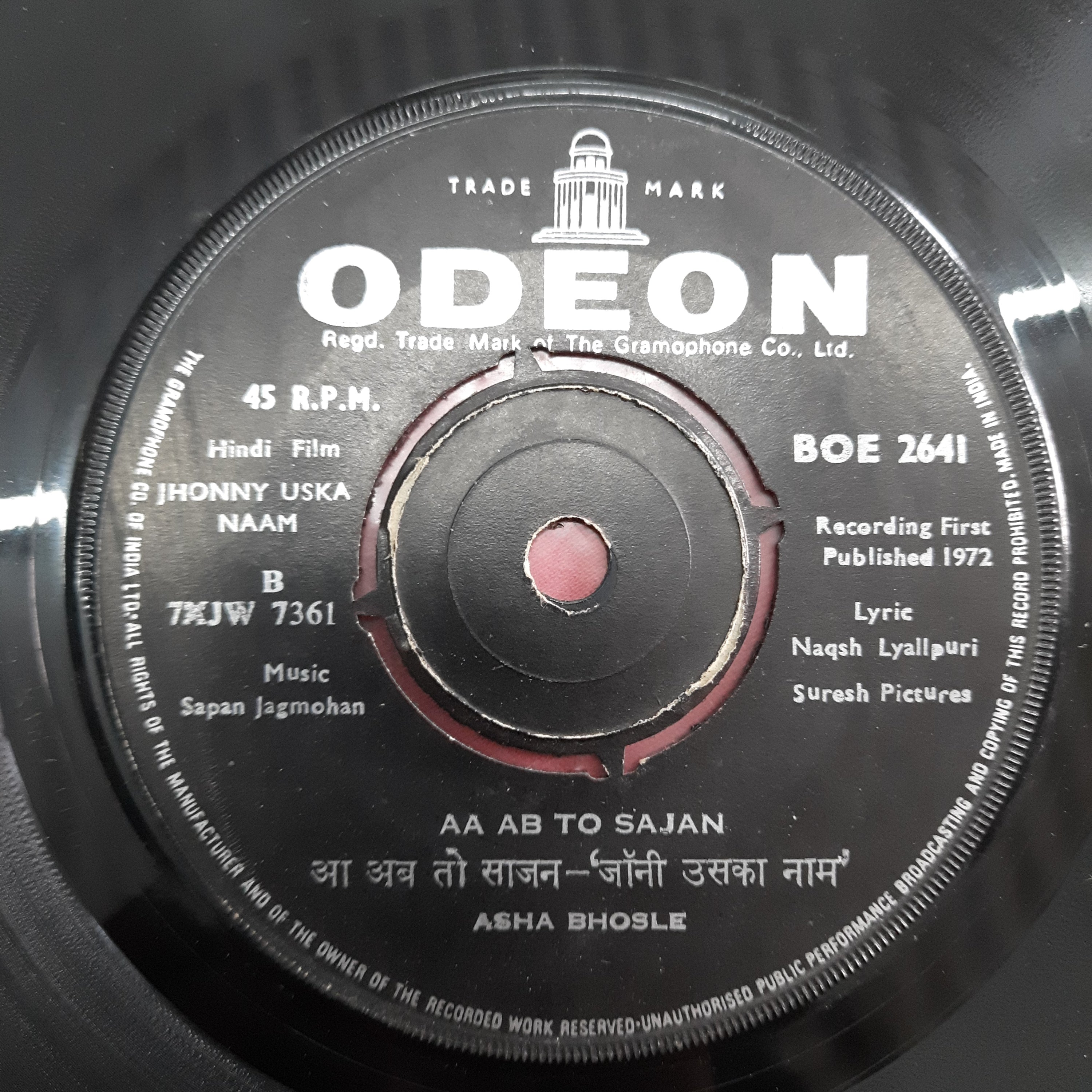 Sapan Jagmohan - Jhonny Uska Naam (45-RPM)