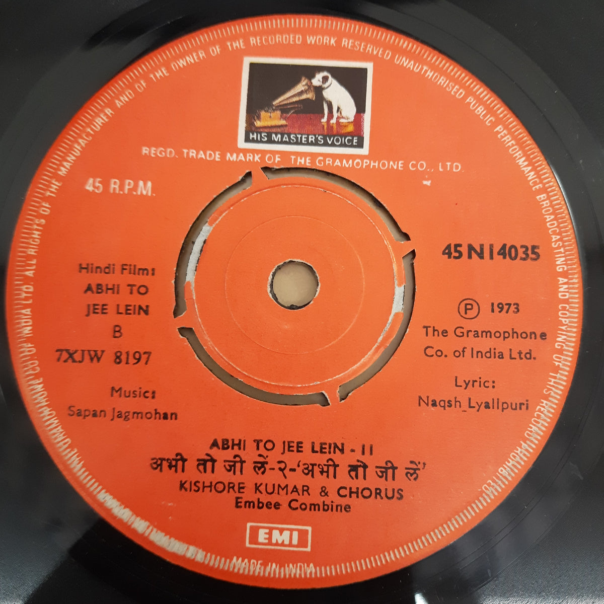 Sapan Jagmohan - Abhi To Jee Lein (45-RPM)