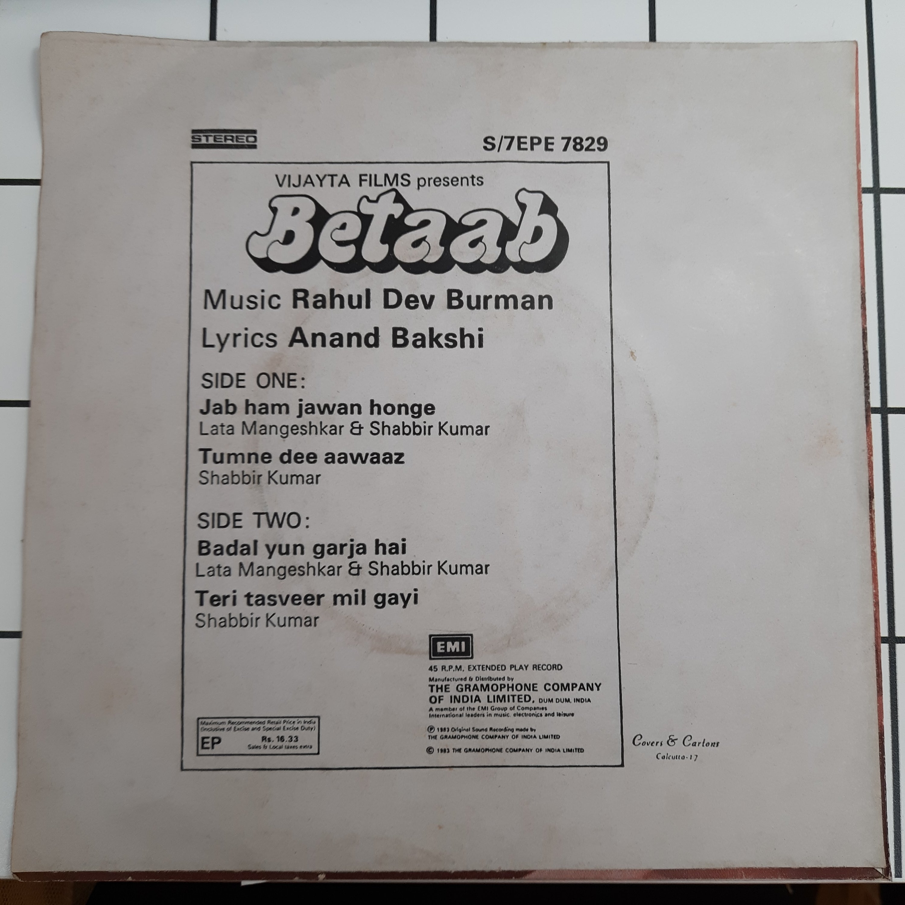 R.D.Burman - Betaab (45-RPM)