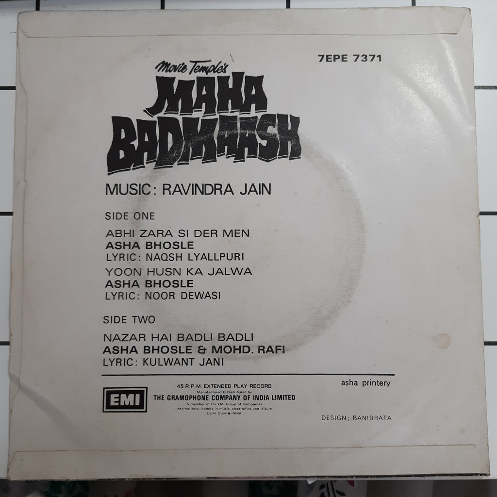 Ravindra Jain  - Maha Badmaash (45 rpm)