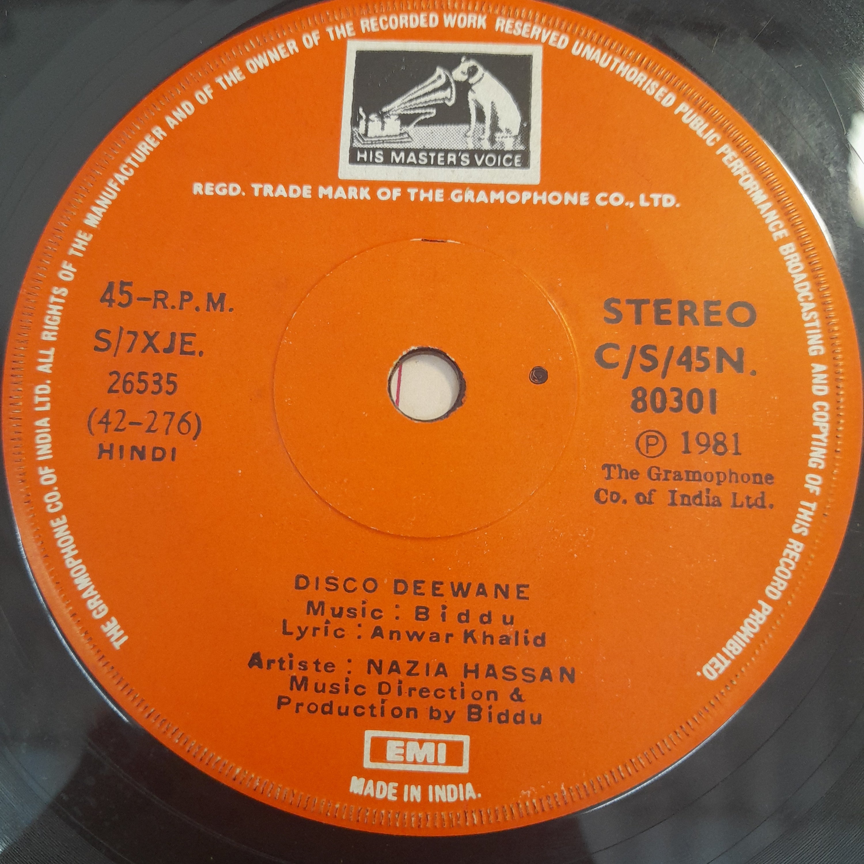 Nazia Hassan - Disco Diwane (45-RPM)