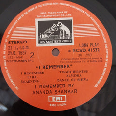 Ananda Shankar - "I Remember" (Vinyl)