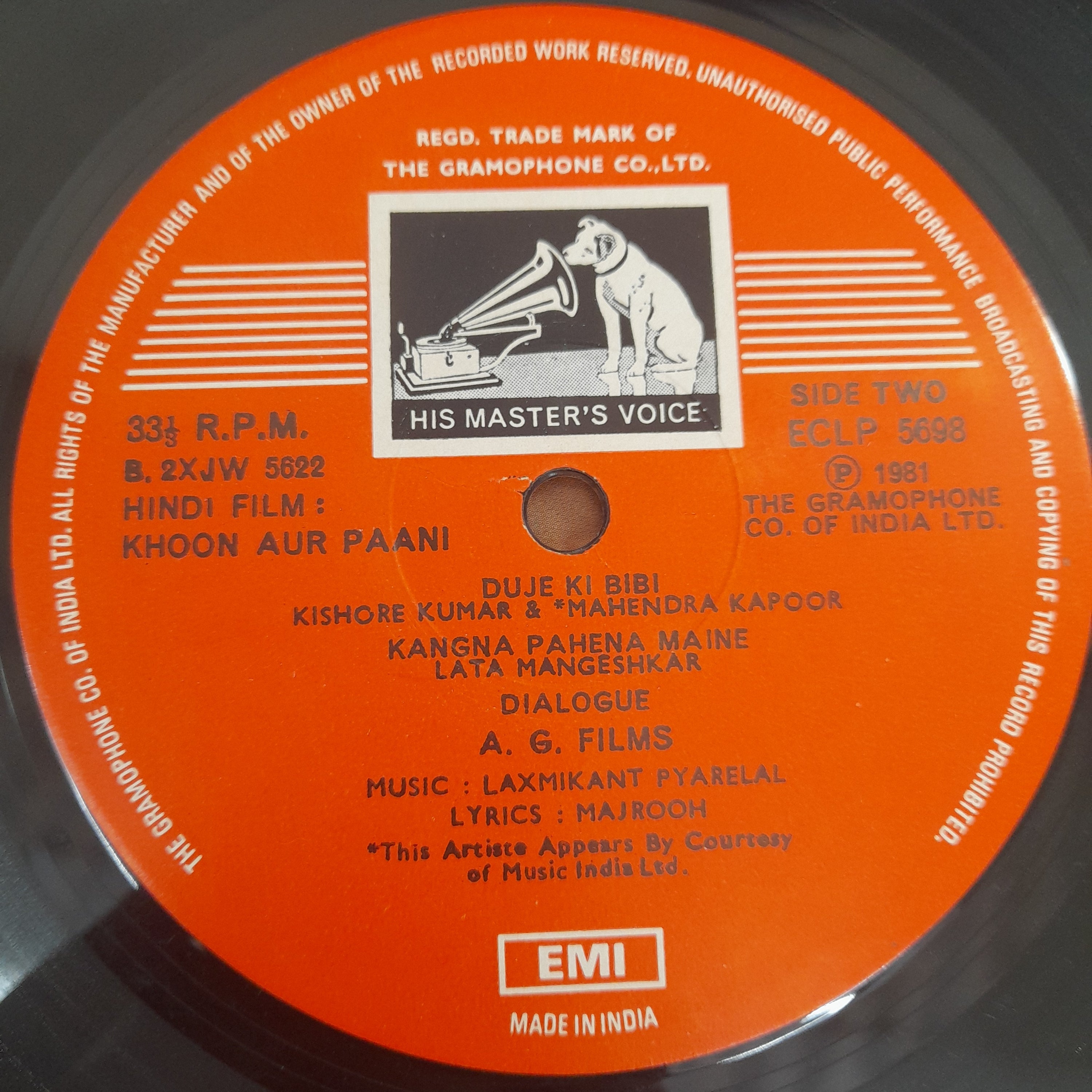 Laxmikant-Pyarelal, Majrooh Sultanpuri - Khoon Aur Paani (With Dialogue) (Vinyl)