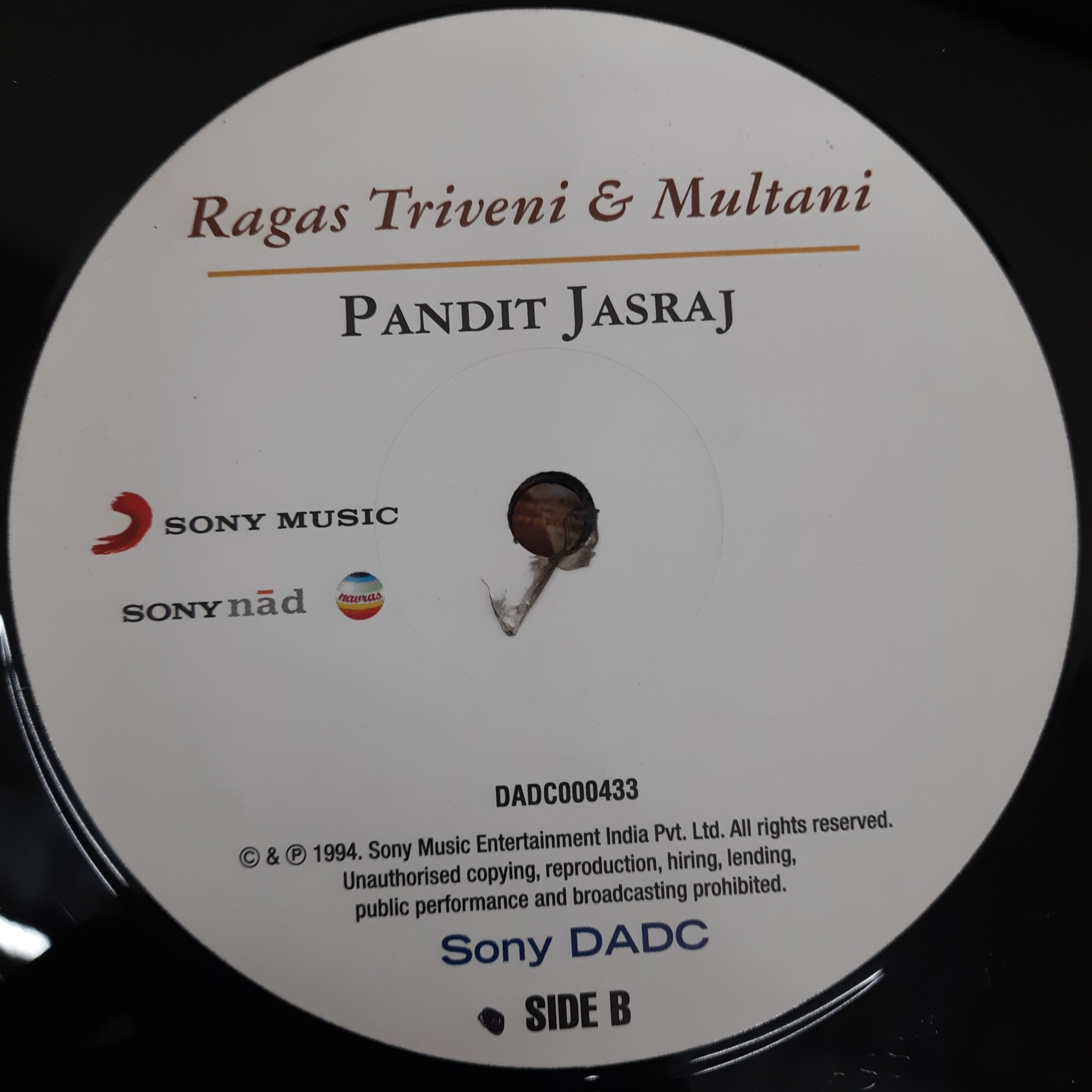 Pandit Jasraj - Live At The Queen Elizabeth Hall - London - Aug.1993 - Ragas Triveni & Multani (Vinyl)