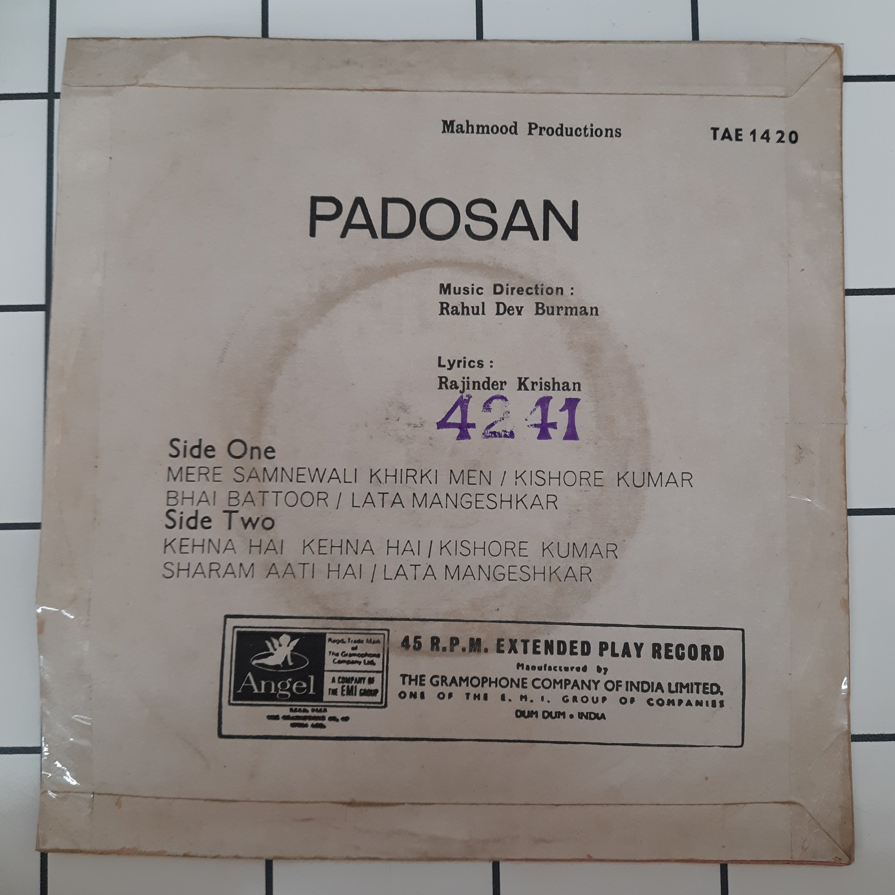R. D. Burman - Padosan (45-RPM)