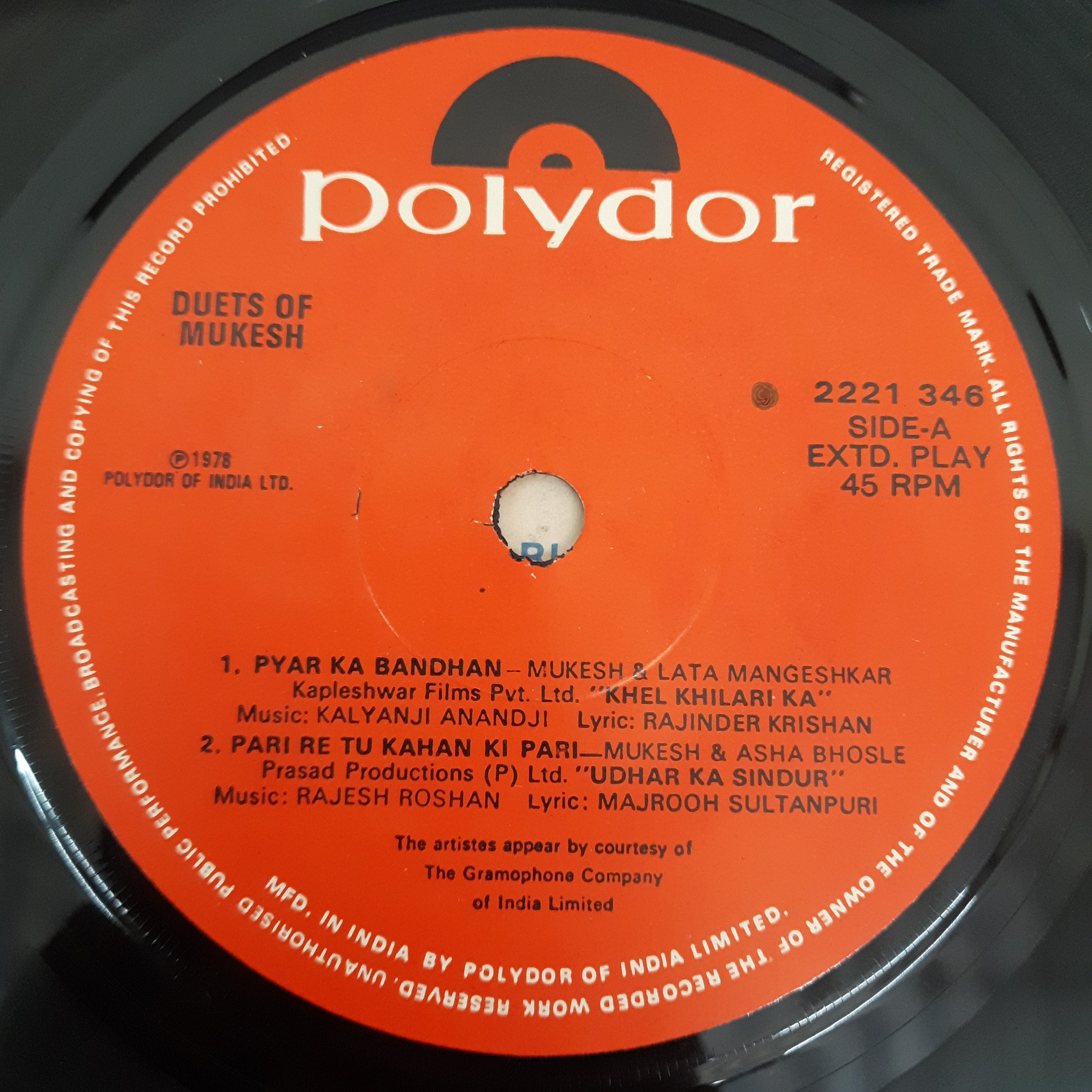 Mukesh - Duets Of Mukesh (45-RPM)