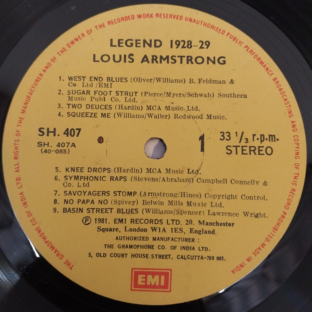 Louis Armstrong - The Louis Armstrong Legend 1928-29 (Vinyl)