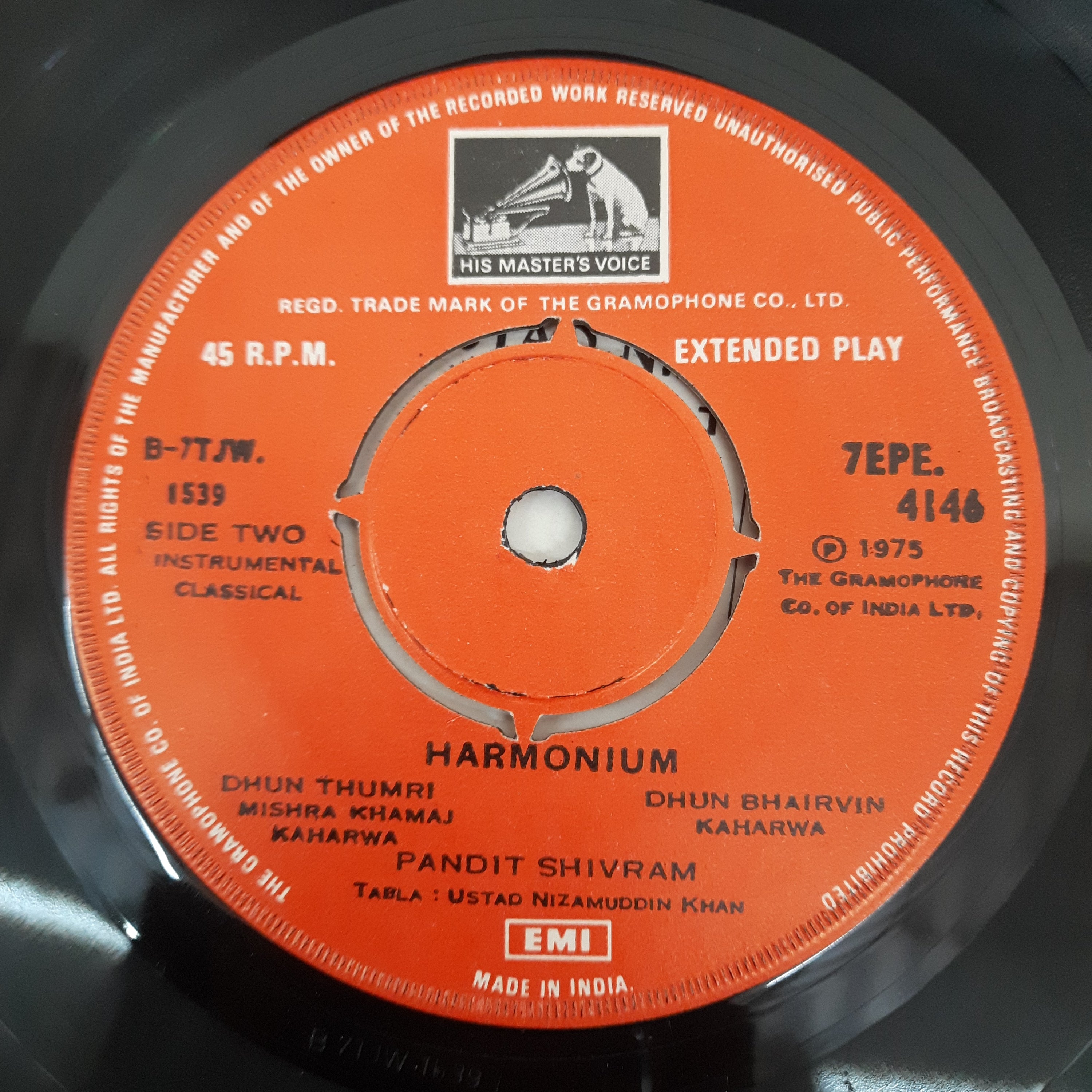 Pandit Shivram - Harmonium (45-RPM)