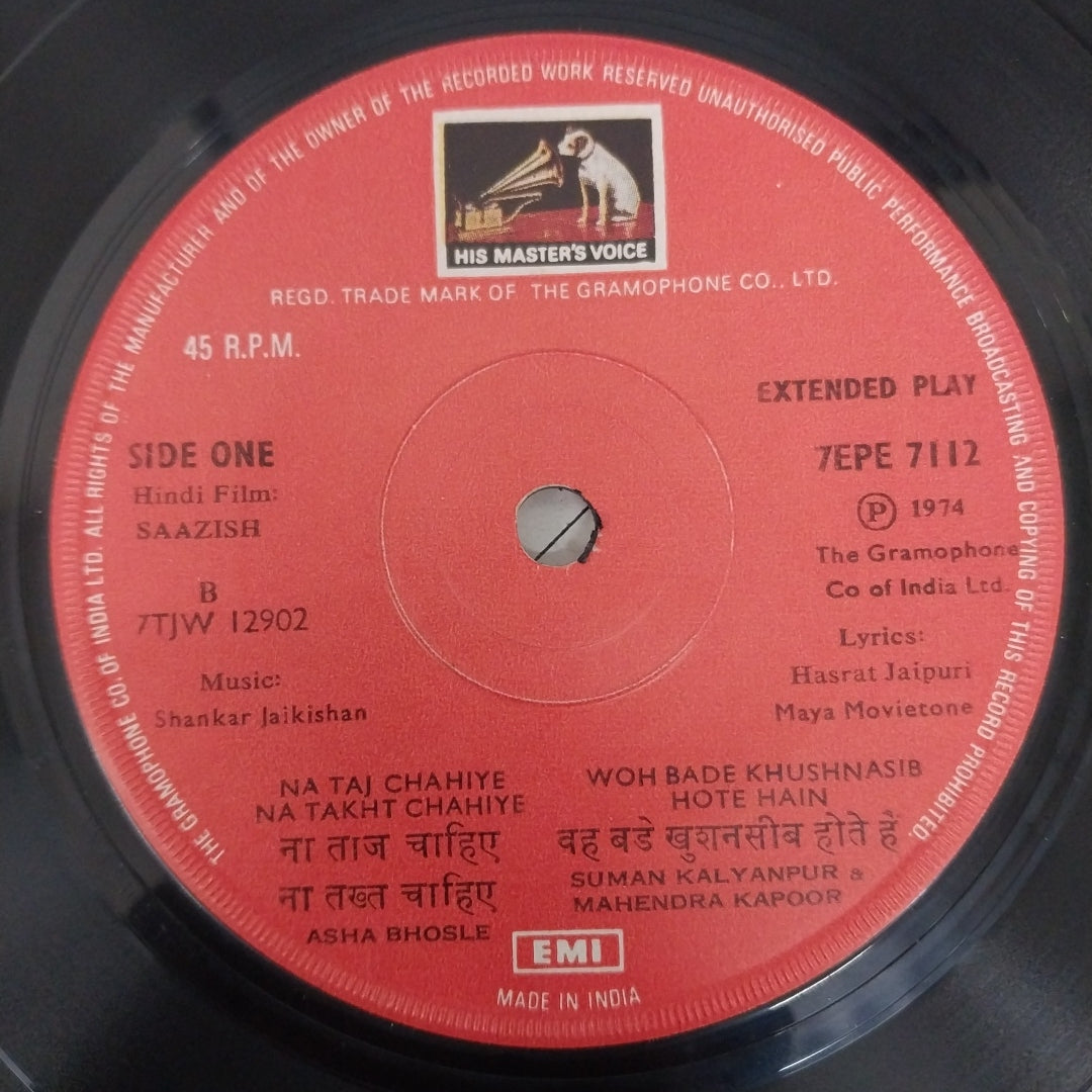 Shankar-Jaikishan - Saazish (45-RPM)