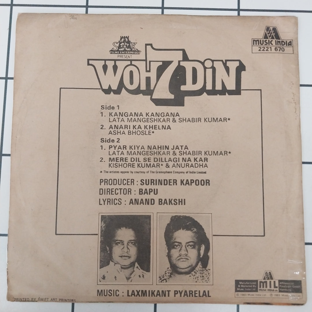 Laxmikant Pyarelal - Woh 7 Din  (45-RPM)