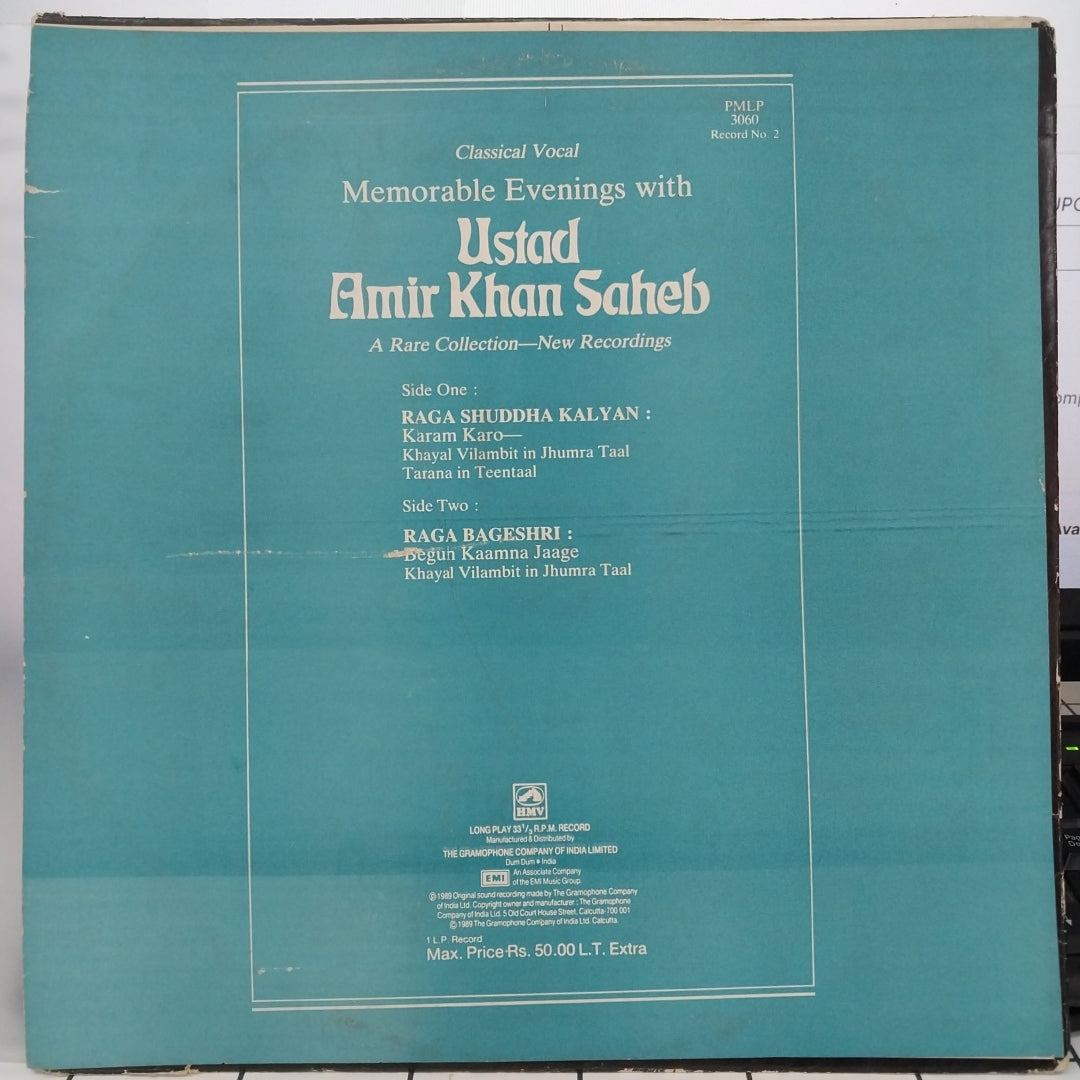 Amir Khan - Memorable Evenings With Ustad Amir Khan Saheb Vol. II (Vinyl)