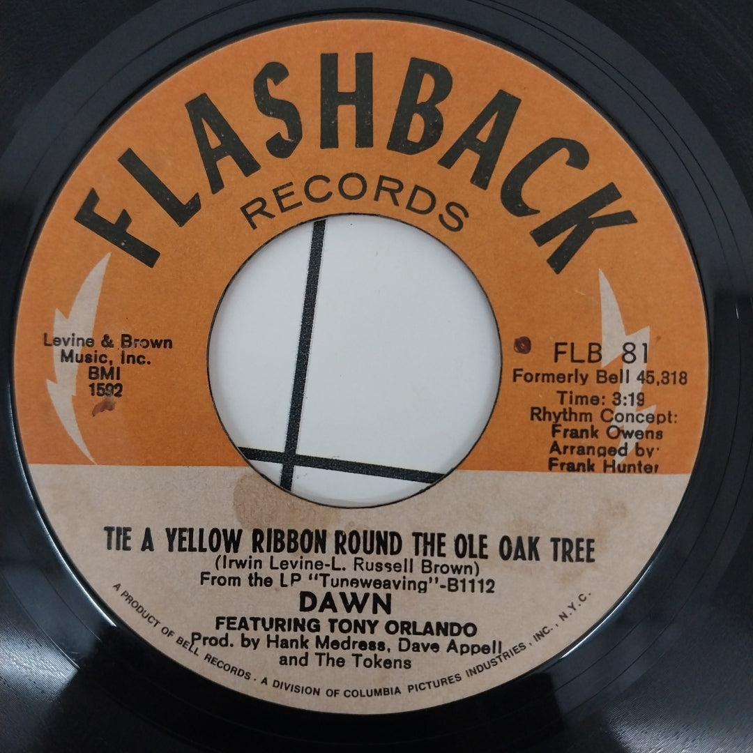 Dawn (5) Featuring Tony Orlando - Tie A Yellow Ribbon Round The Ole Oak Tree / Say, Has Anybody Seen My Sweet Gypsy Rose (45-RPM)