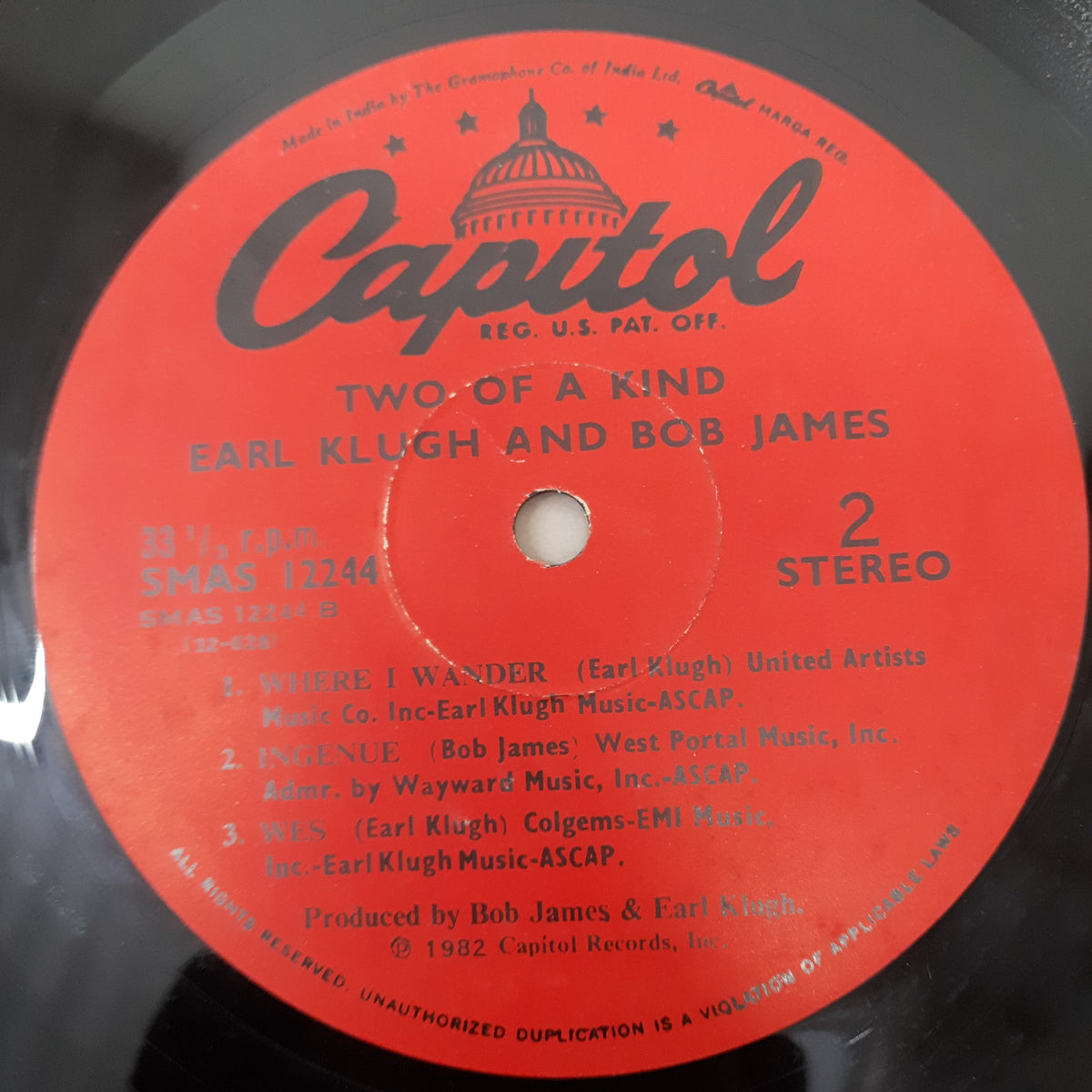 Earl Klugh And Bob James - Two Of A Kind (Vinyl)