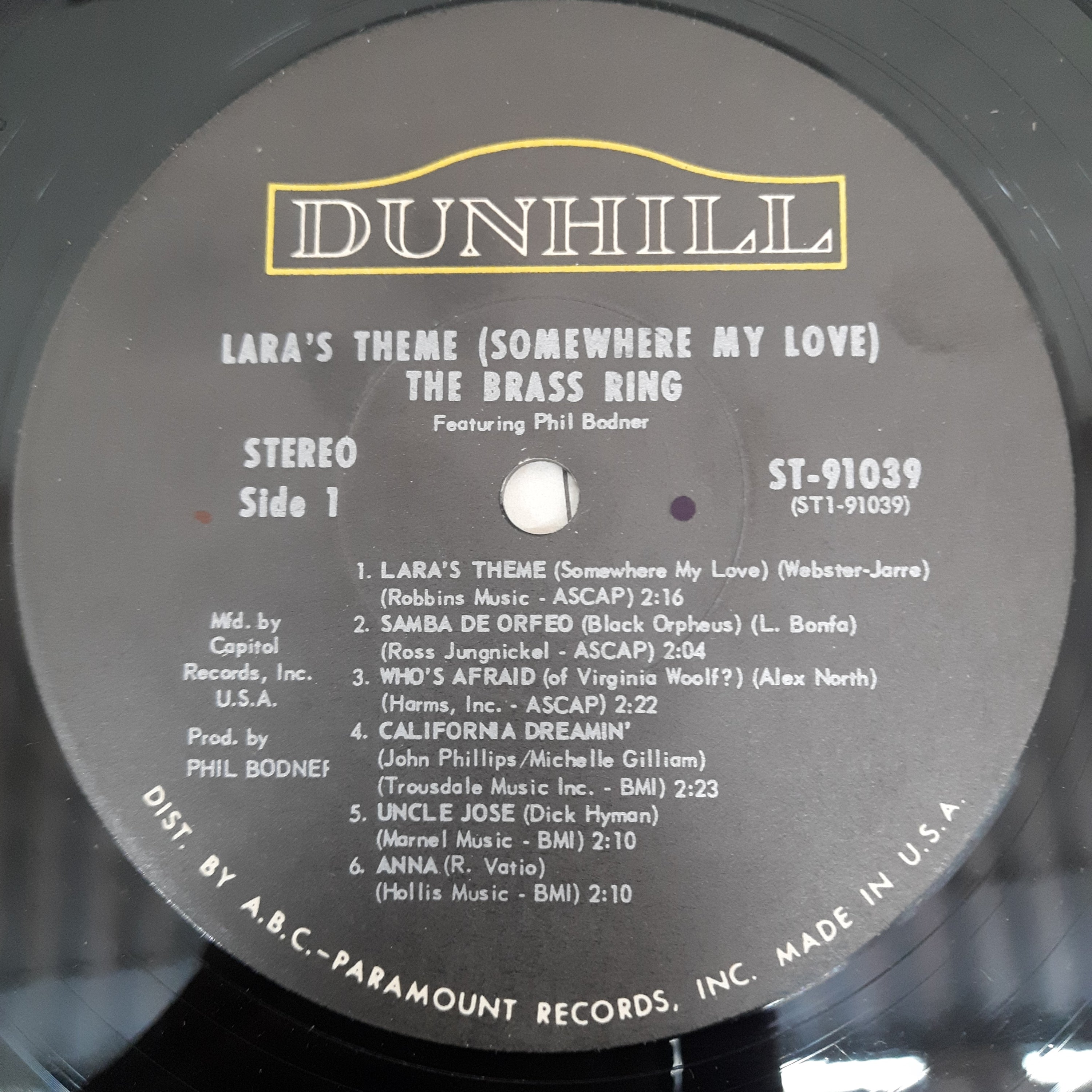 Brass Ring, The - Lara's Theme (Vinyl)