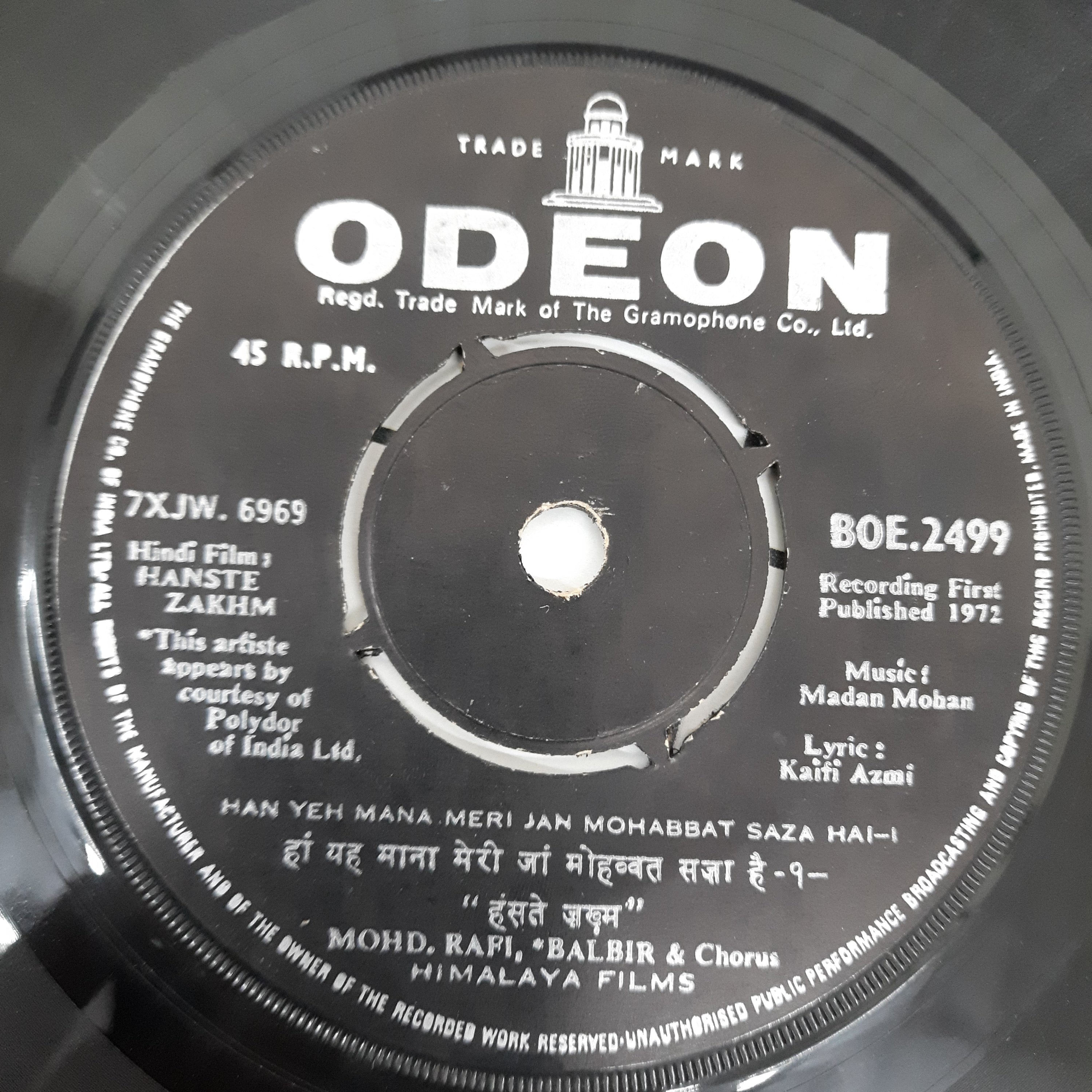 Madan Mohan - Hanste Zakham (45-RPM)