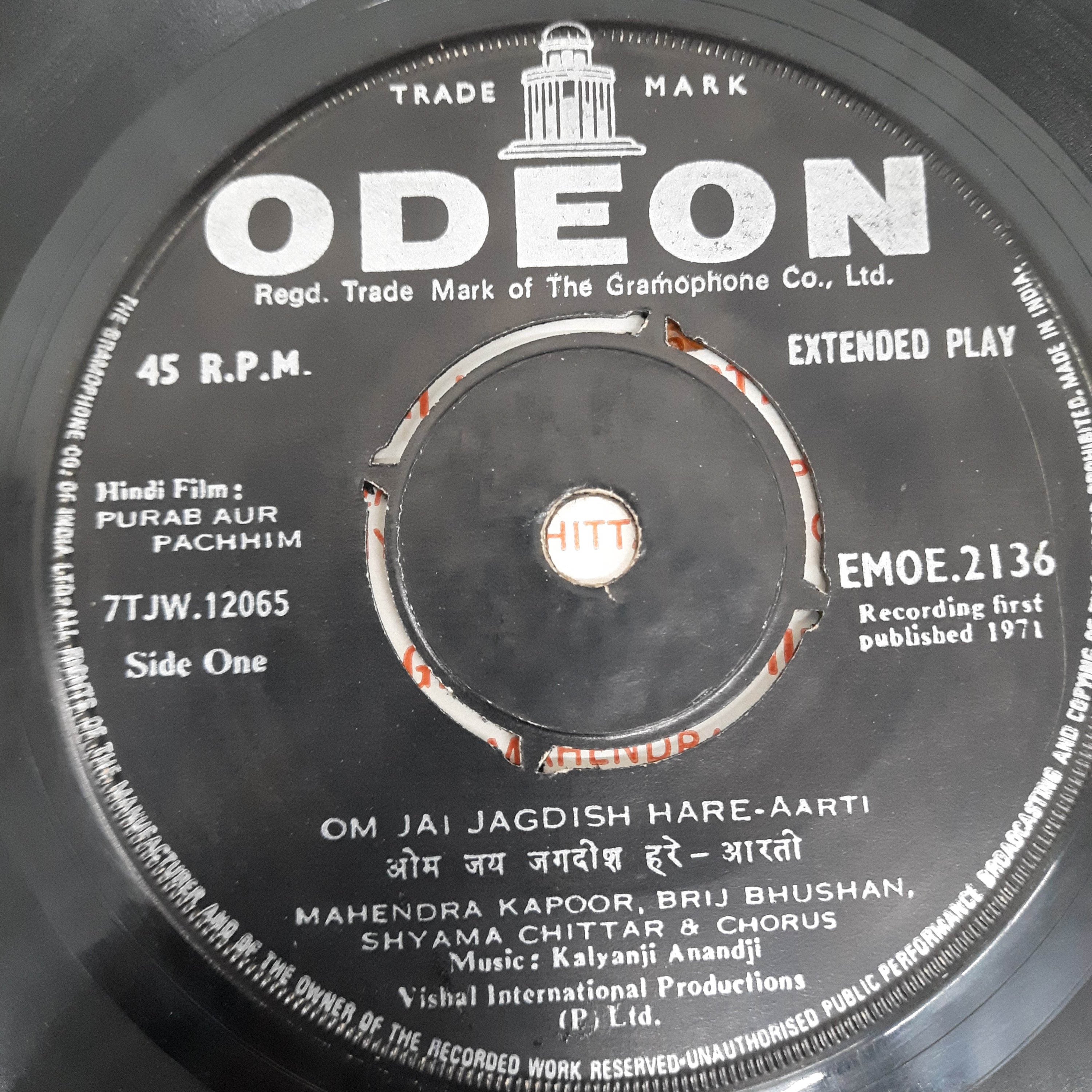 Kalyanji Aananji - Purab Aur Pachhim  (45-RPM)