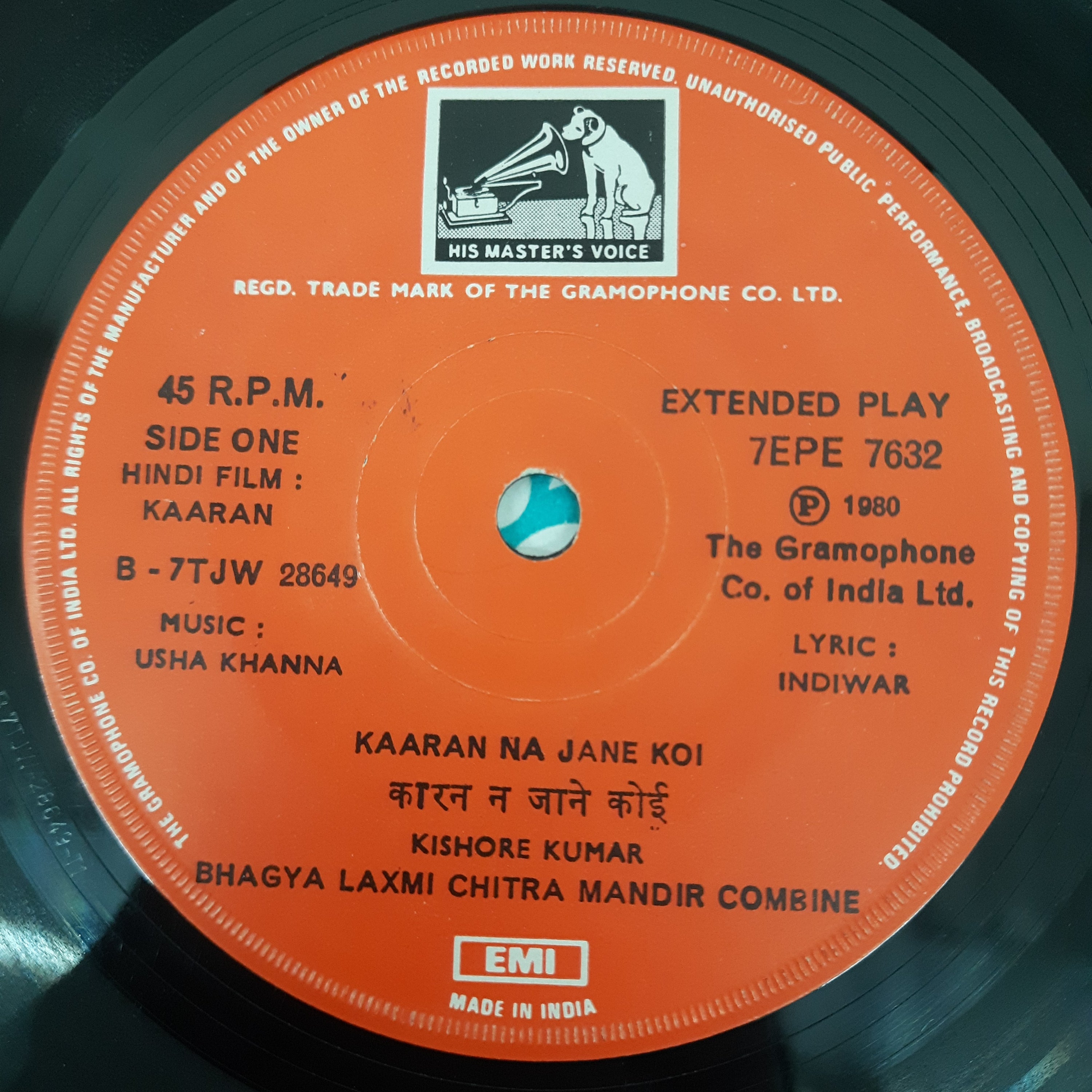 Usha Khanna - Kaaran (45-RPM)