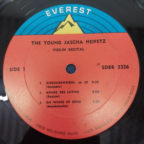 Jascha Heifetz - The Young Jascha Heifetz Violin Recital (Vinyl)