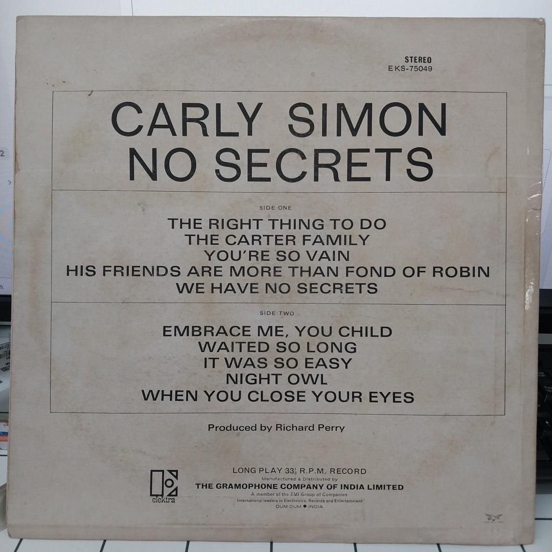 Carly Simon - No Secrets (Vinyl)