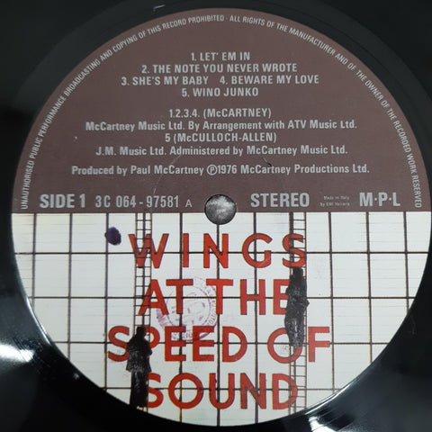 Wings (2) - Wings At The Speed Of Sound (Vinyl)