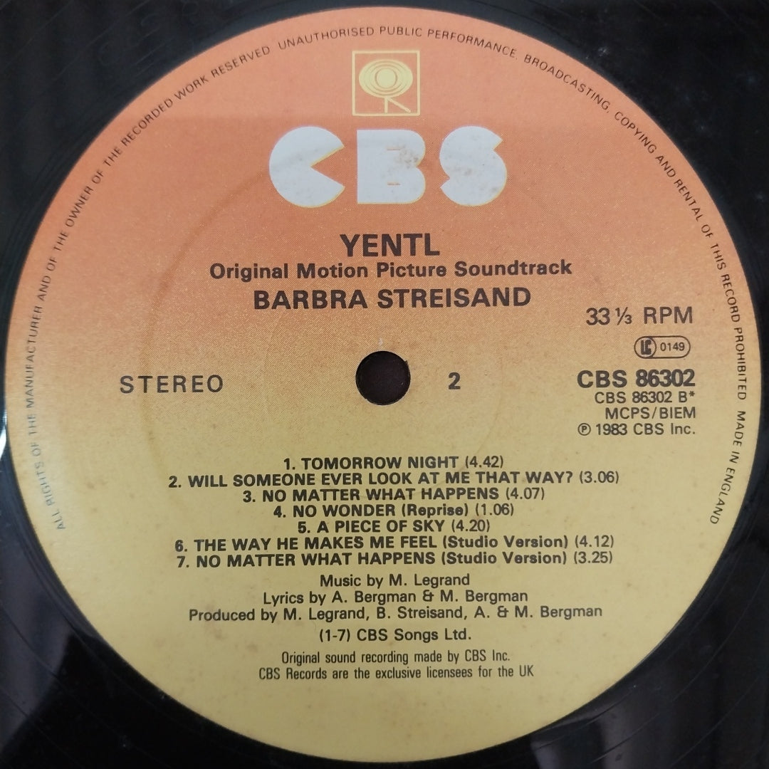 Barbra Streisand - Yentl - Original Motion Picture Soundtrack (Vinyl)