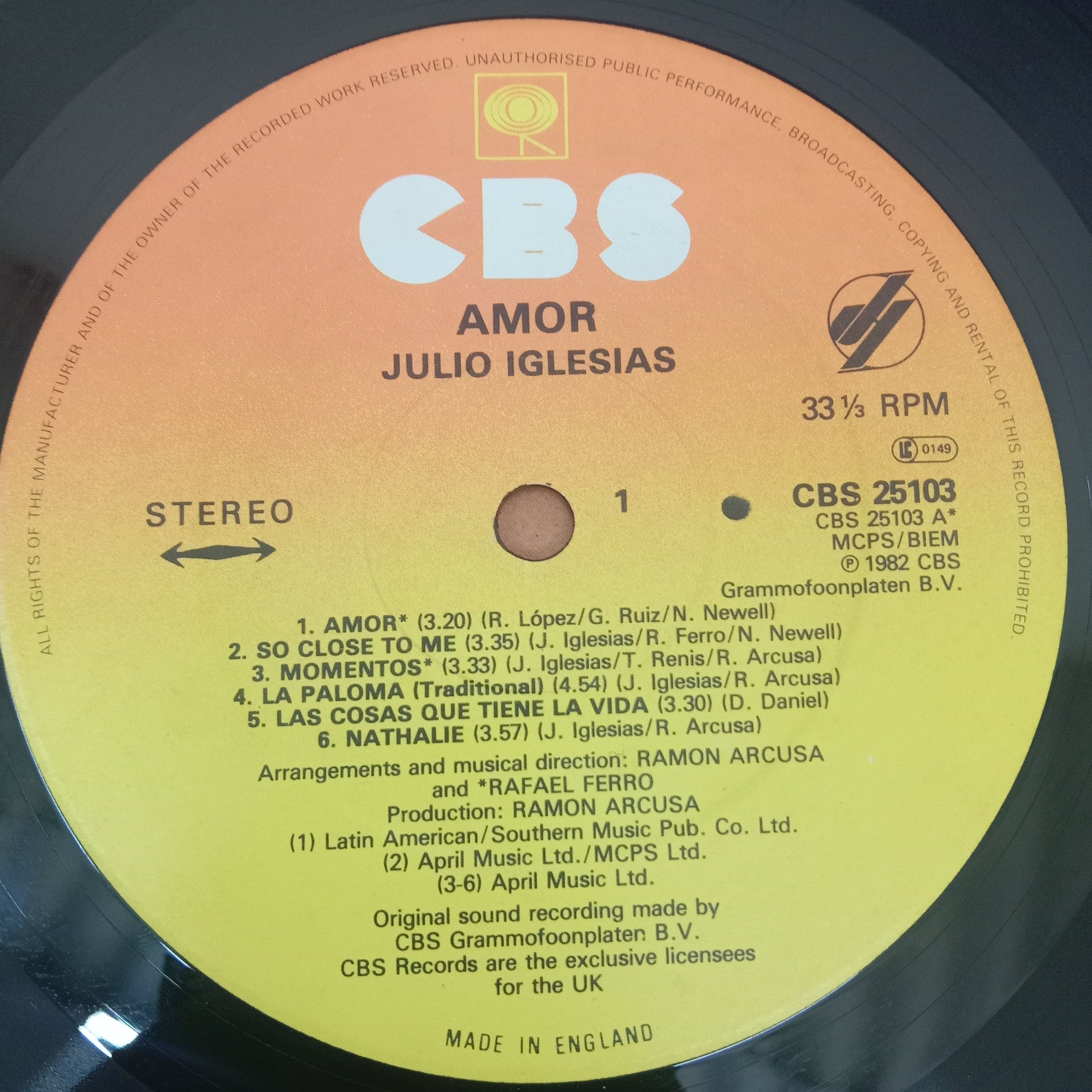 Julio Iglesias - Amor (Vinyl)