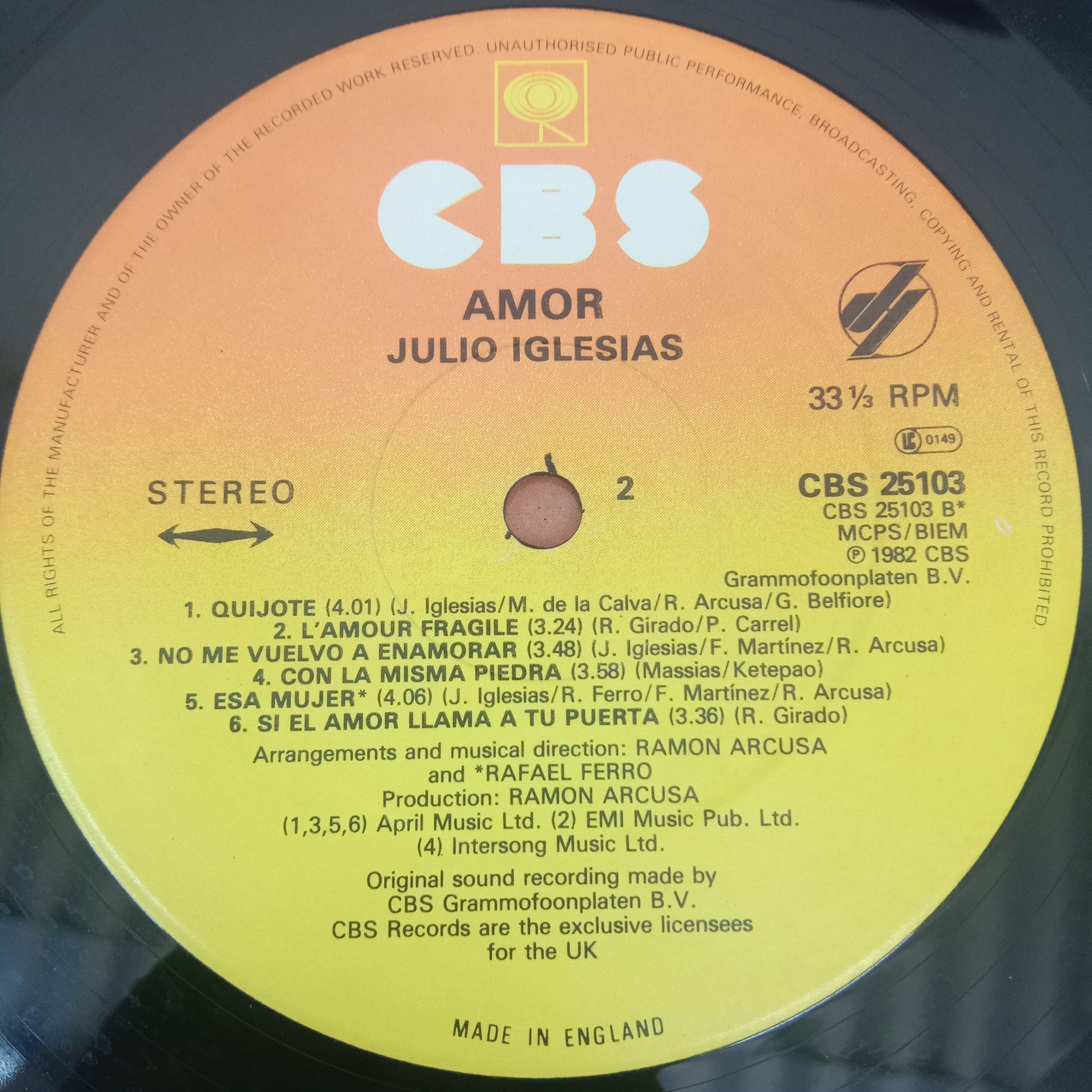 Julio Iglesias - Amor (Vinyl)