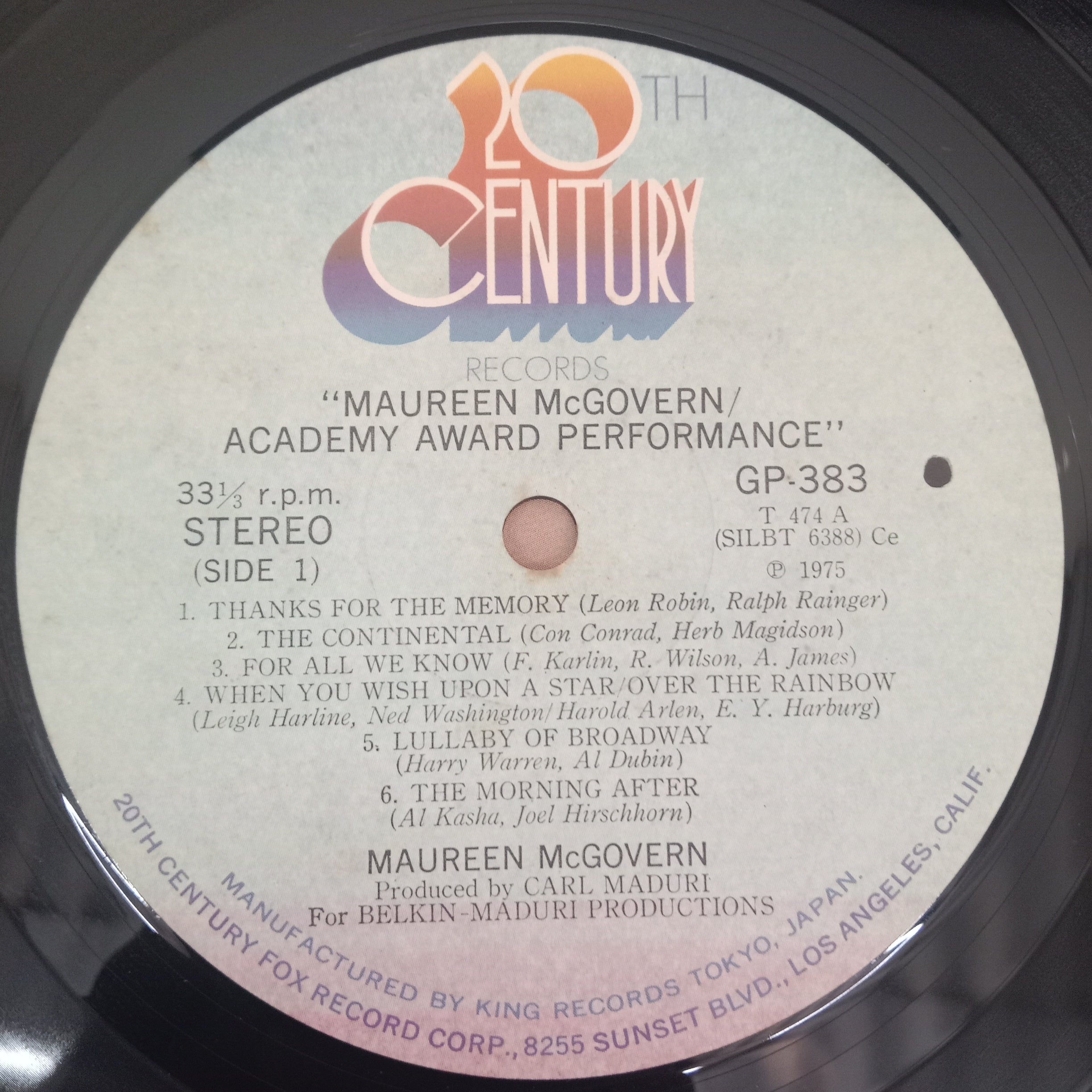 Maureen Mcgovern  - Acadmemy Award Performance (Vinyl)