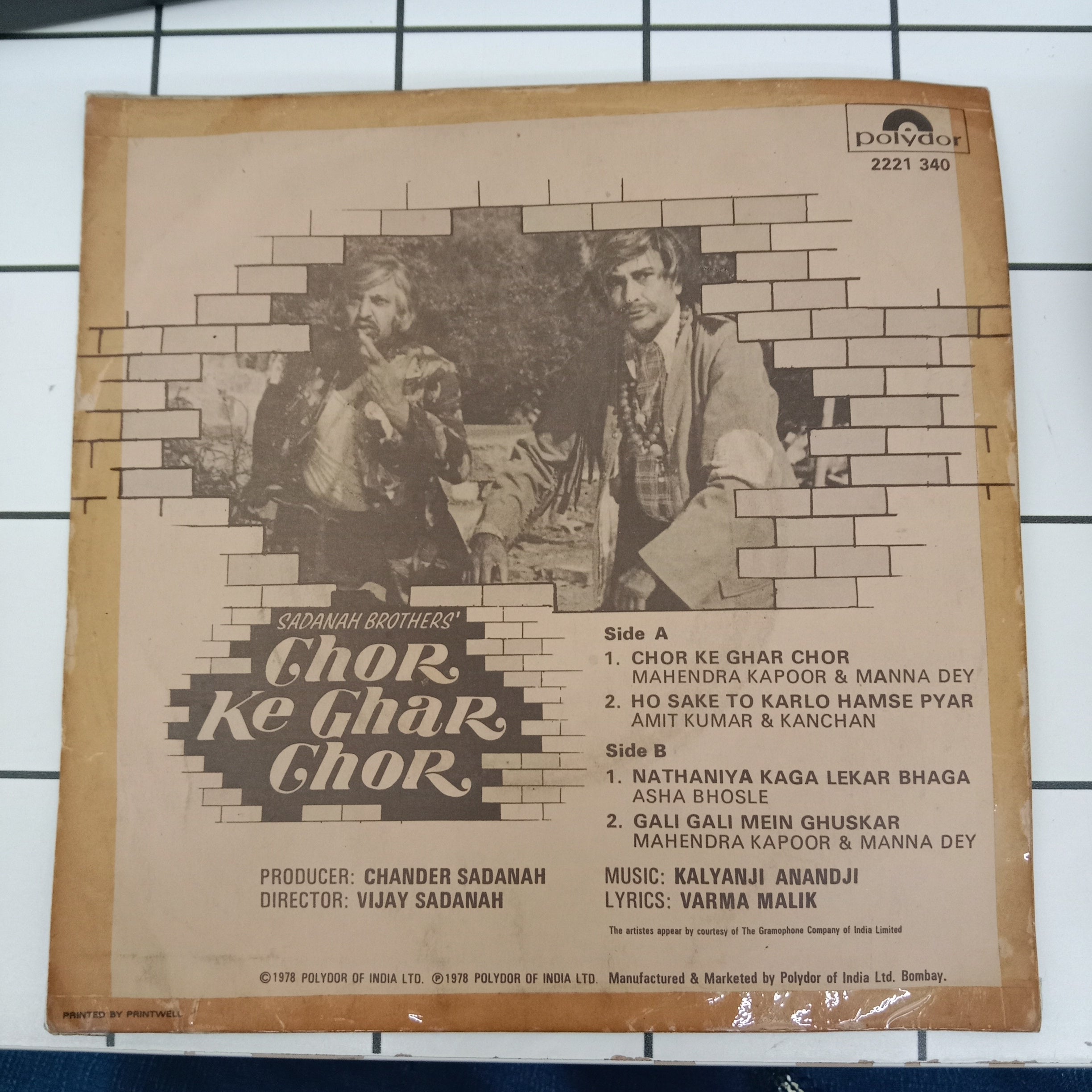 Kalyanji Aananji - Chor Ke Ghar Chor (45-RPM)