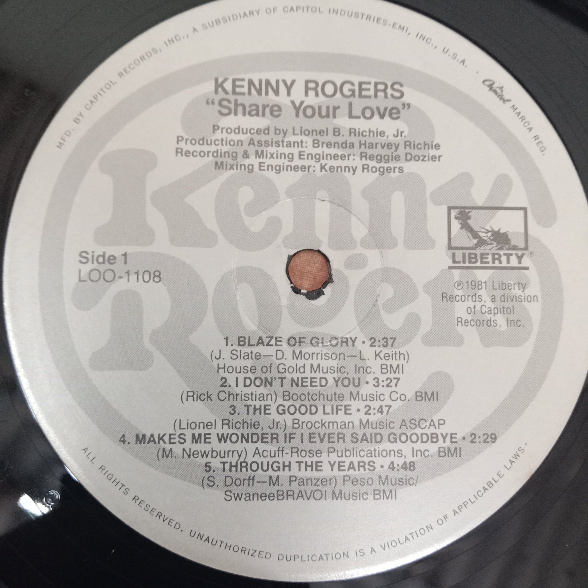 Kenny Rogers - Share Your Love (Vinyl)