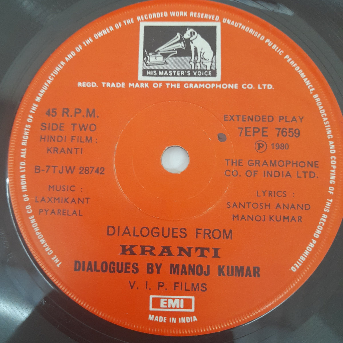 Laxmikant Pyarelal - Kranti  (45-RPM)