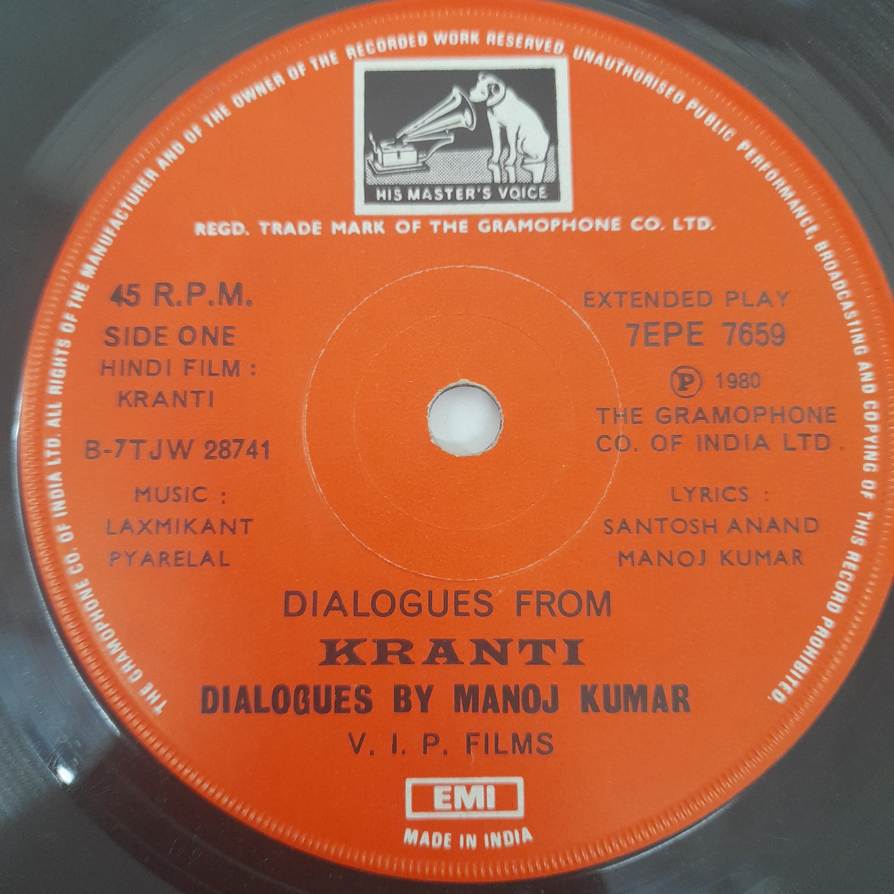 Laxmikant Pyarelal - Kranti  (45-RPM)