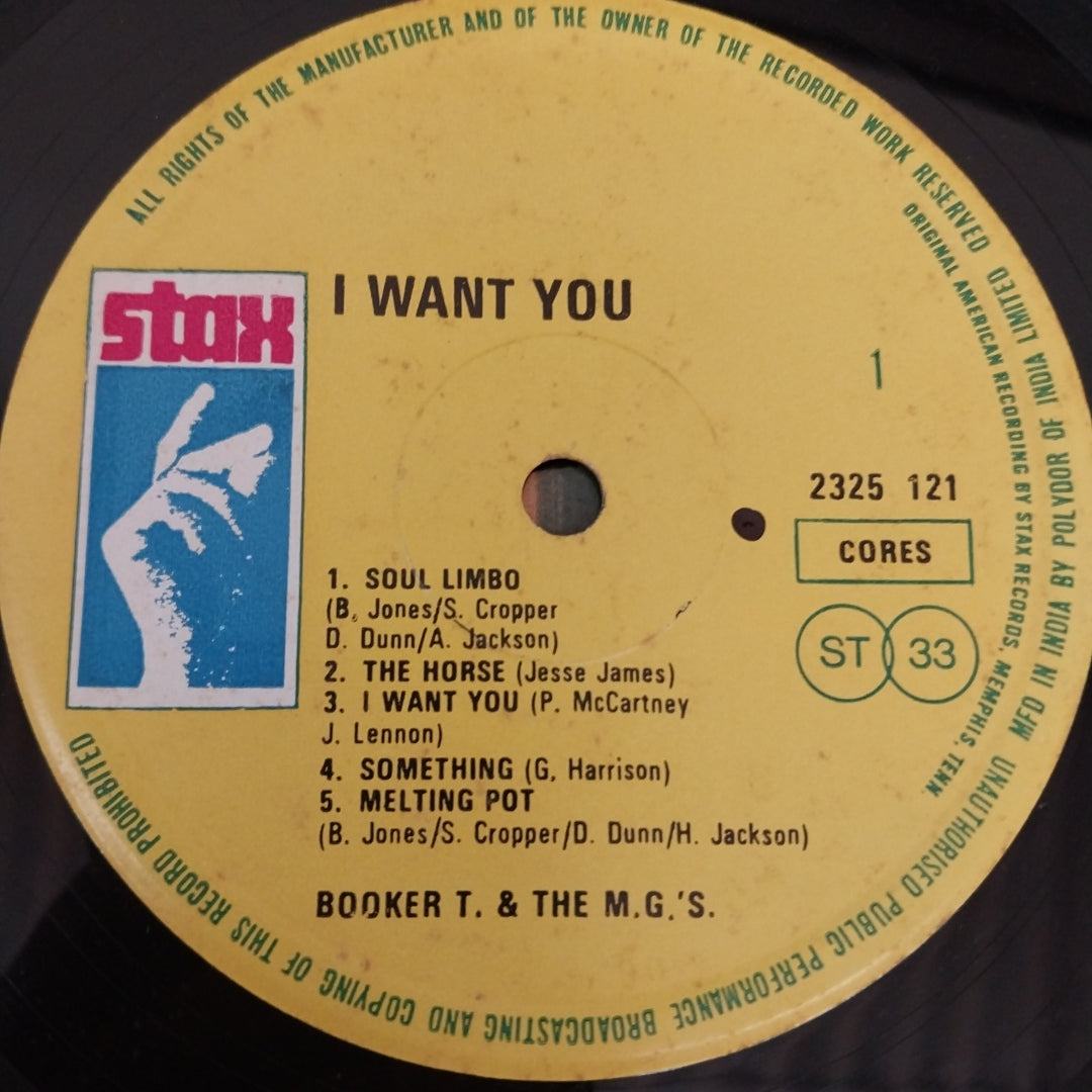 Booker T.& M.G.S - I Want You (Vinyl)