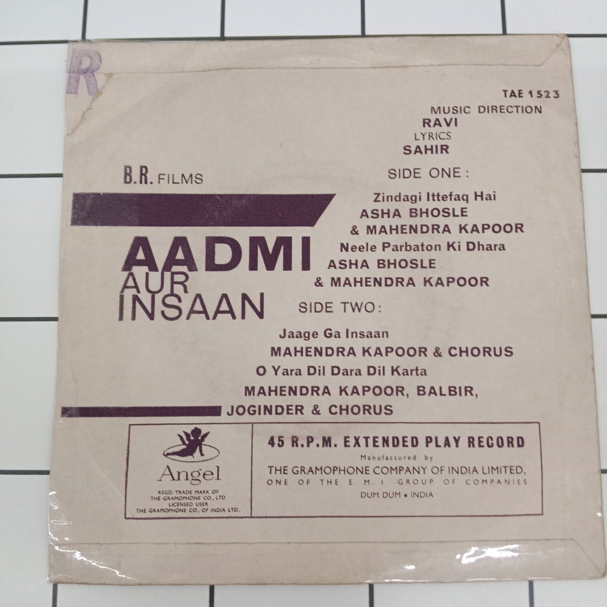 Ravi  - Aadmi Aur Insaan (45-RPM)