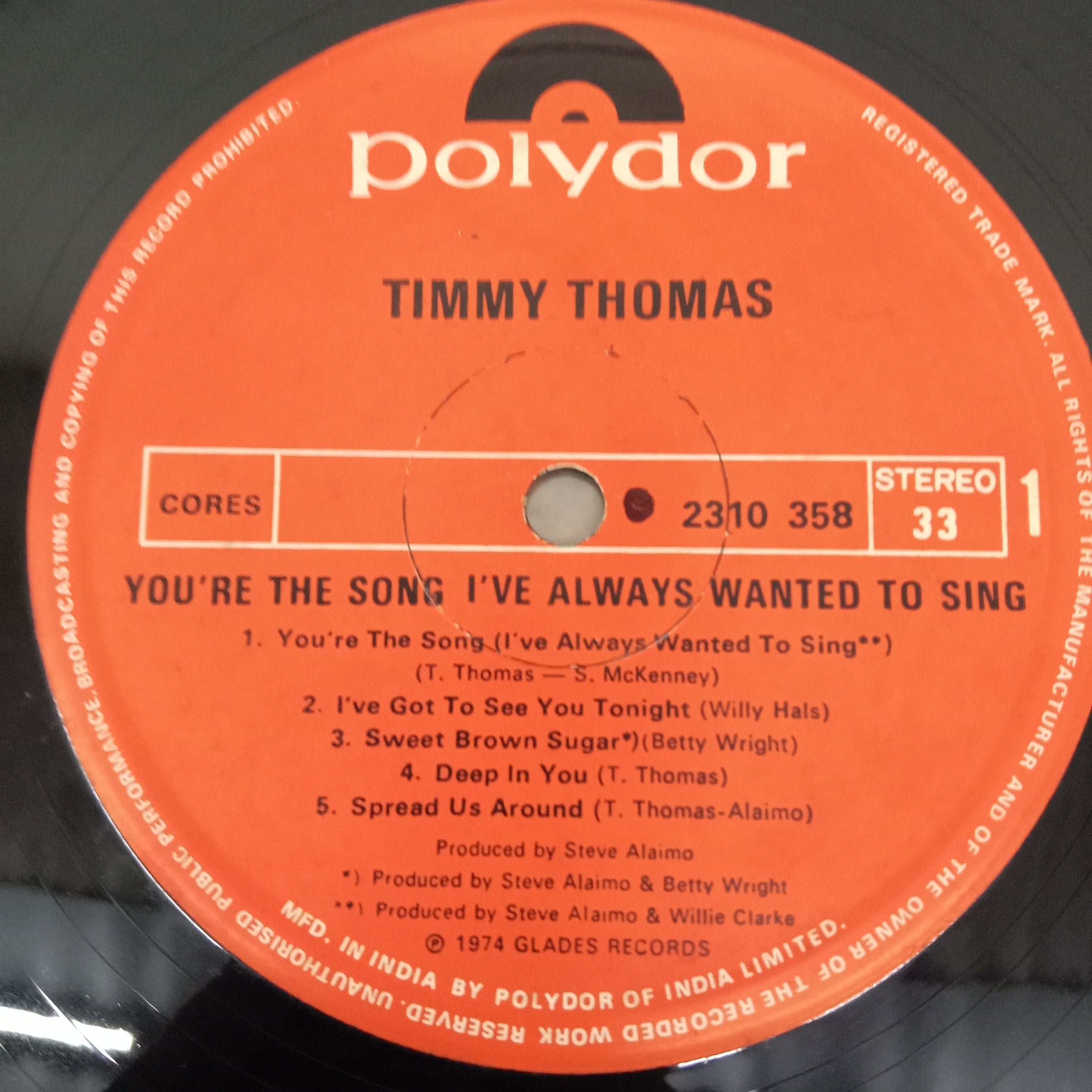 Timmy Thomas - You're The Song I've Always Wanted To Sing (Vinyl)