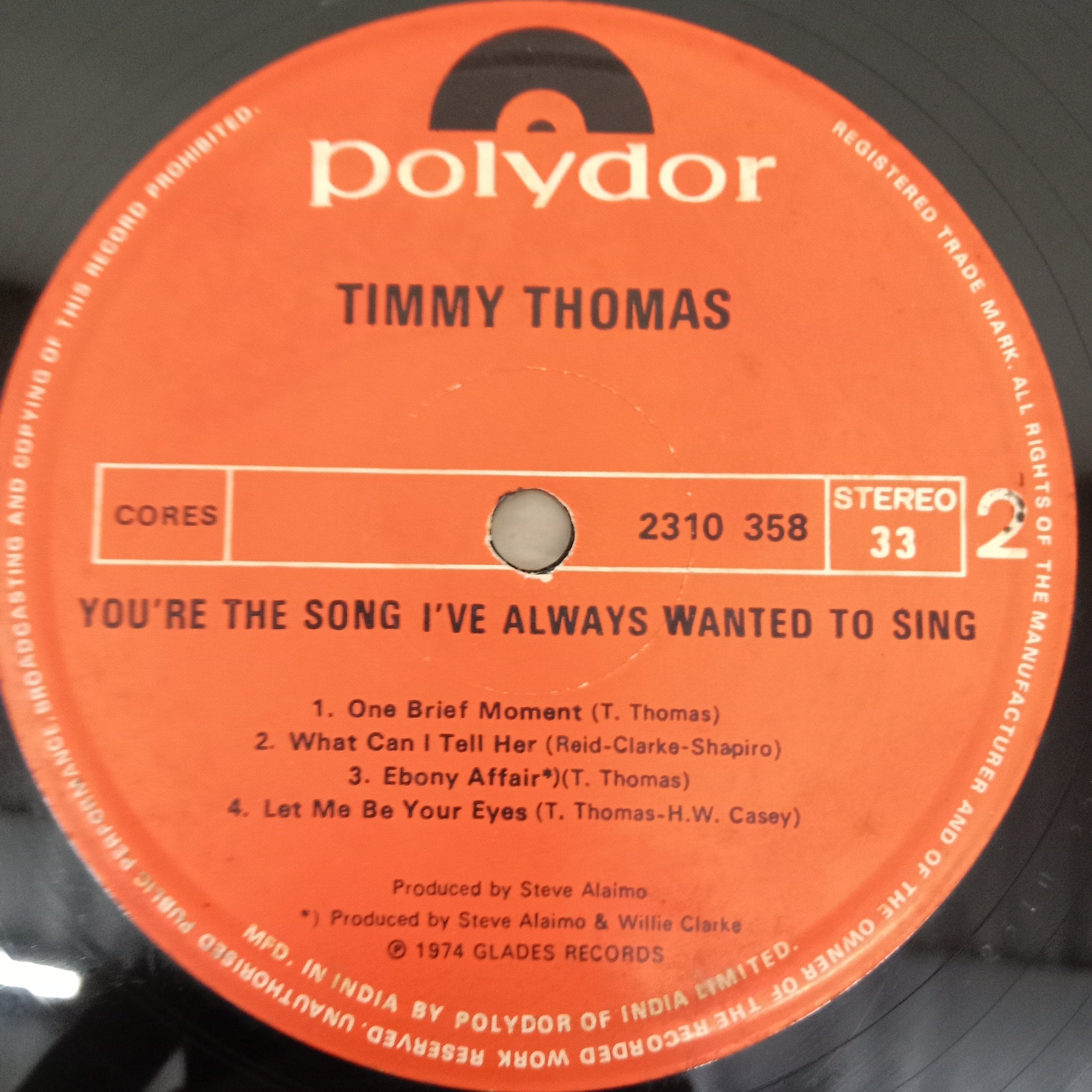 Timmy Thomas - You're The Song I've Always Wanted To Sing (Vinyl)