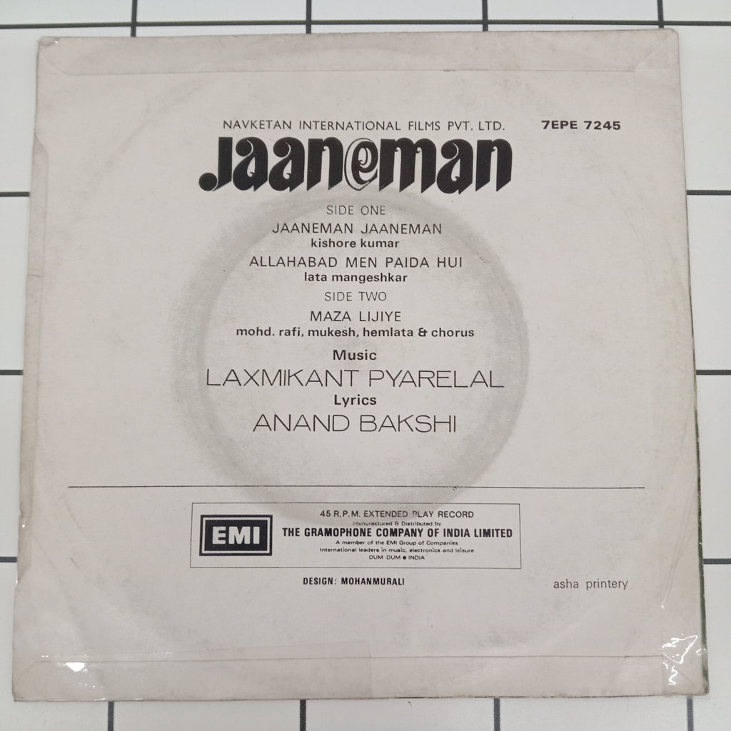 Laxmikant Pyarelal - Jaaneman (45-RPM)