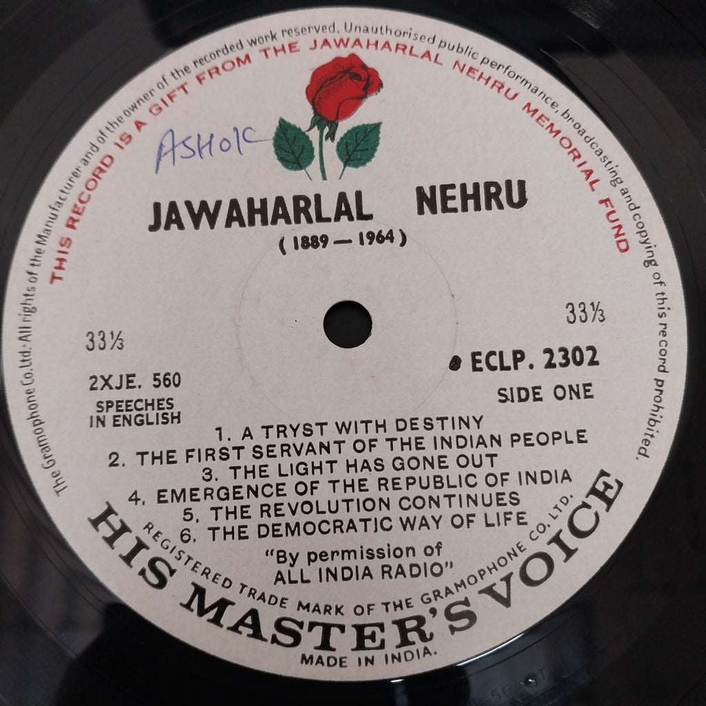 Jawaharlal Nehru - His Words Live On...(Vinyl)