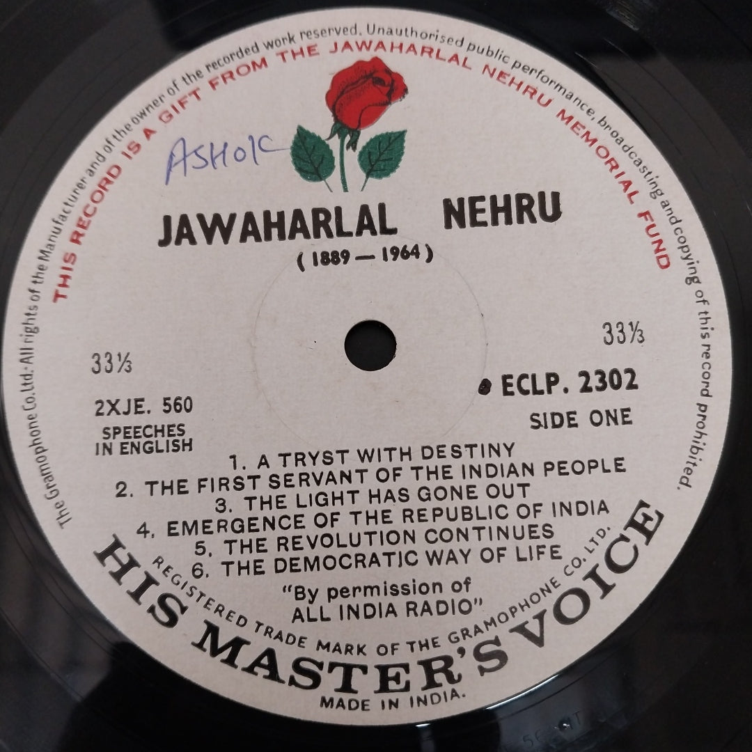 Jawaharlal Nehru - His Words Live On...(Vinyl)