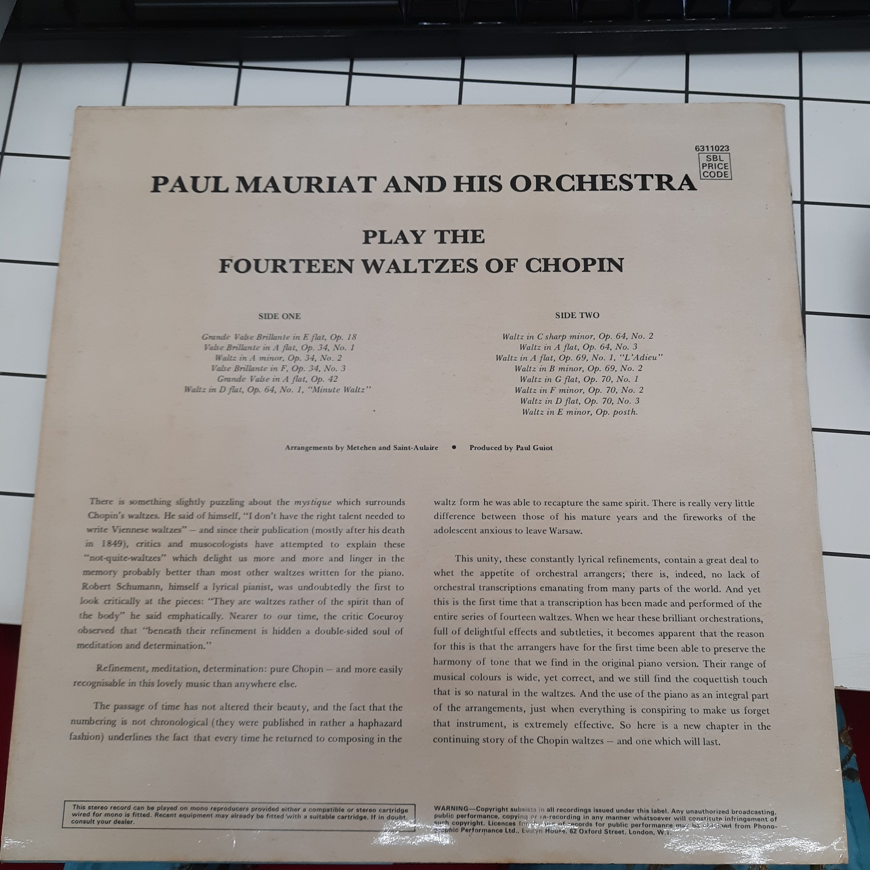 Paul Mauriat - Chopin  (Vinyl)
