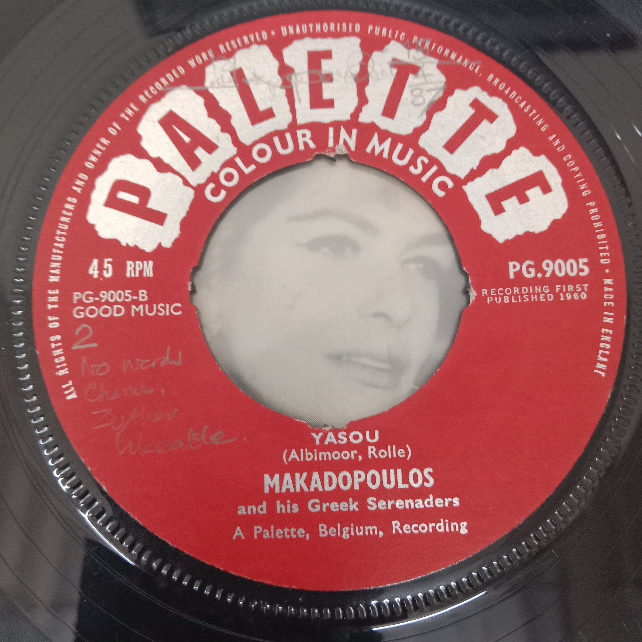 Makadopoulos And His Greek Serenaders - Never On Sunday (45-RPM)