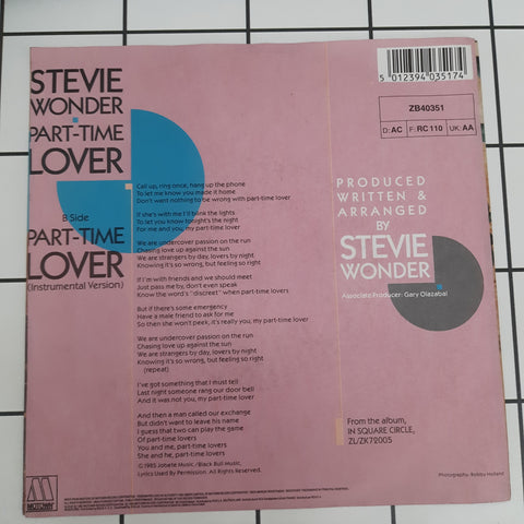 Stevie Wonder - Part-Time Lover (45-RPM)
