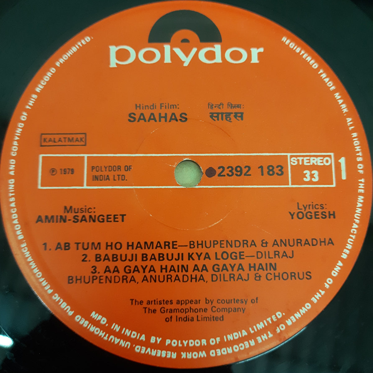 Amin Sangeet - Saahas (Vinyl)