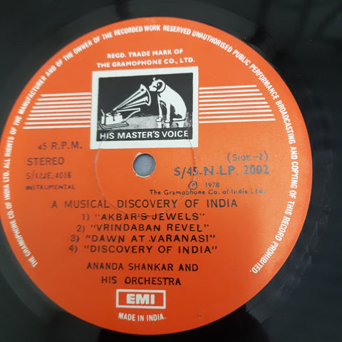 Ananda Shankar - A Musical Discovery Of India (Vinyl)