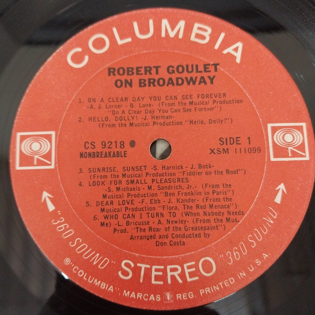 Robert Goulet - On Broadway (Vinyl)