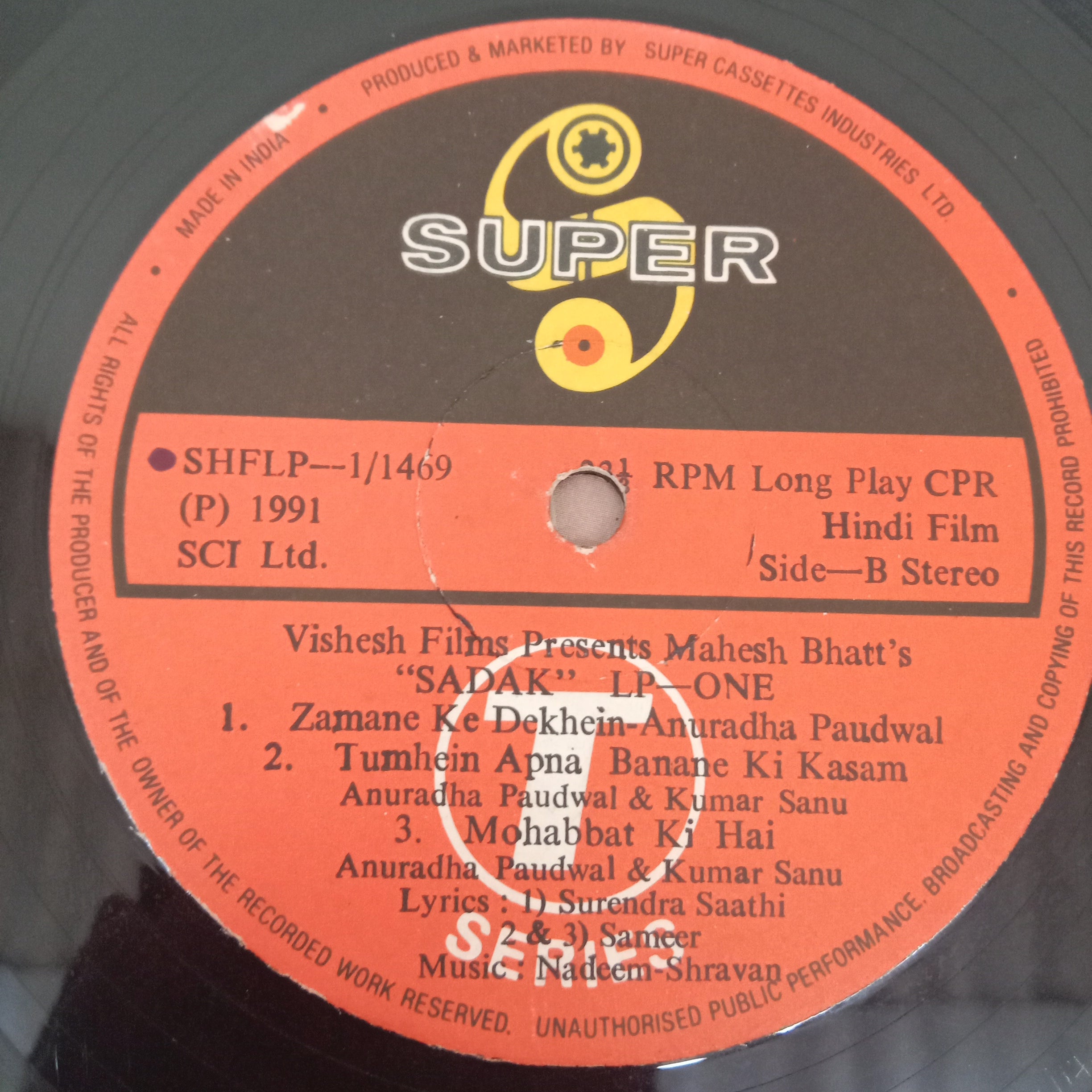 Nadeem Shravan, Sameer, Surendra Saathi & Rani Malik - Sadak (Vinyl) (2)